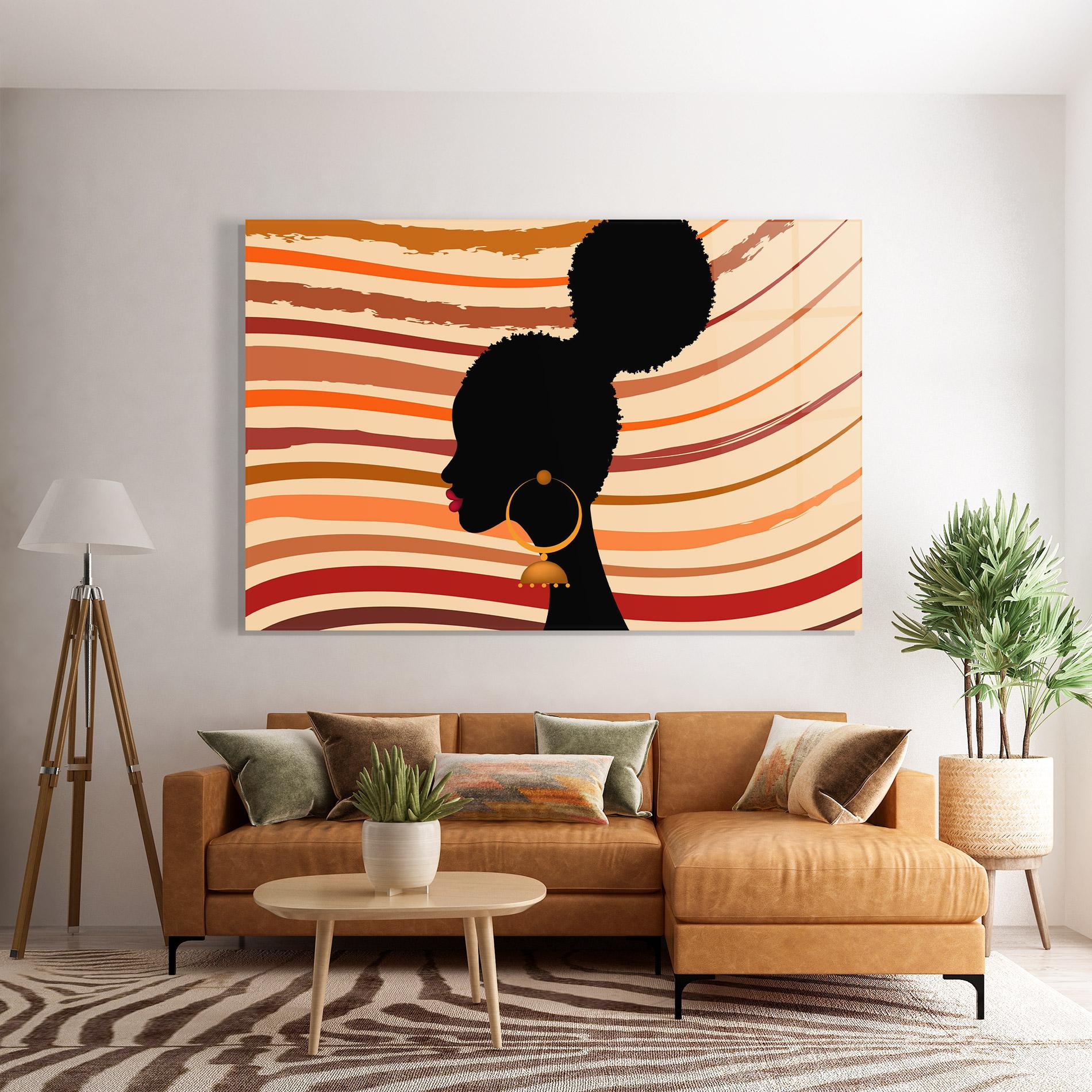 Tablou Sticla African Hairstyle mockup 7