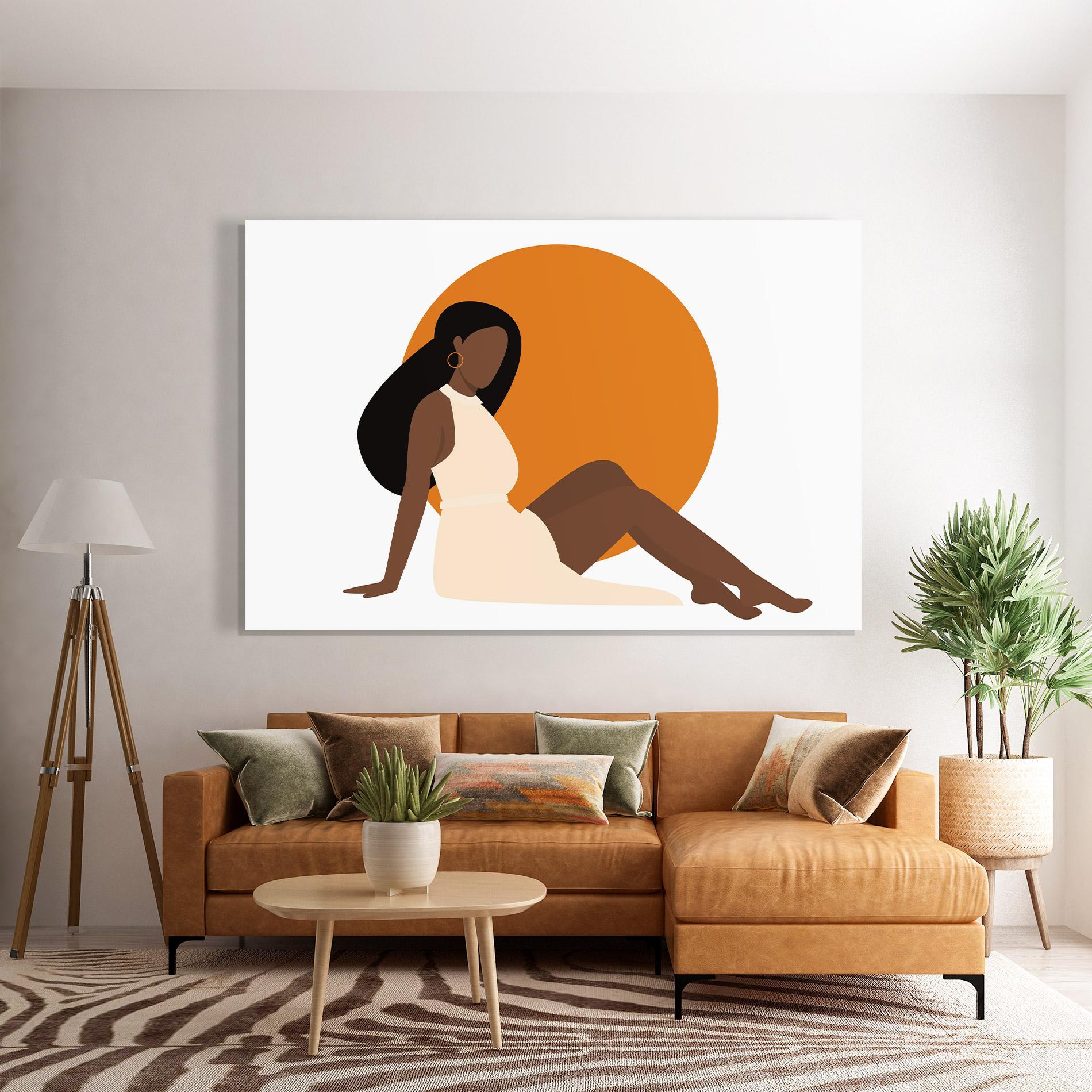 Tablou Sticla African Woman Dress mockup 7