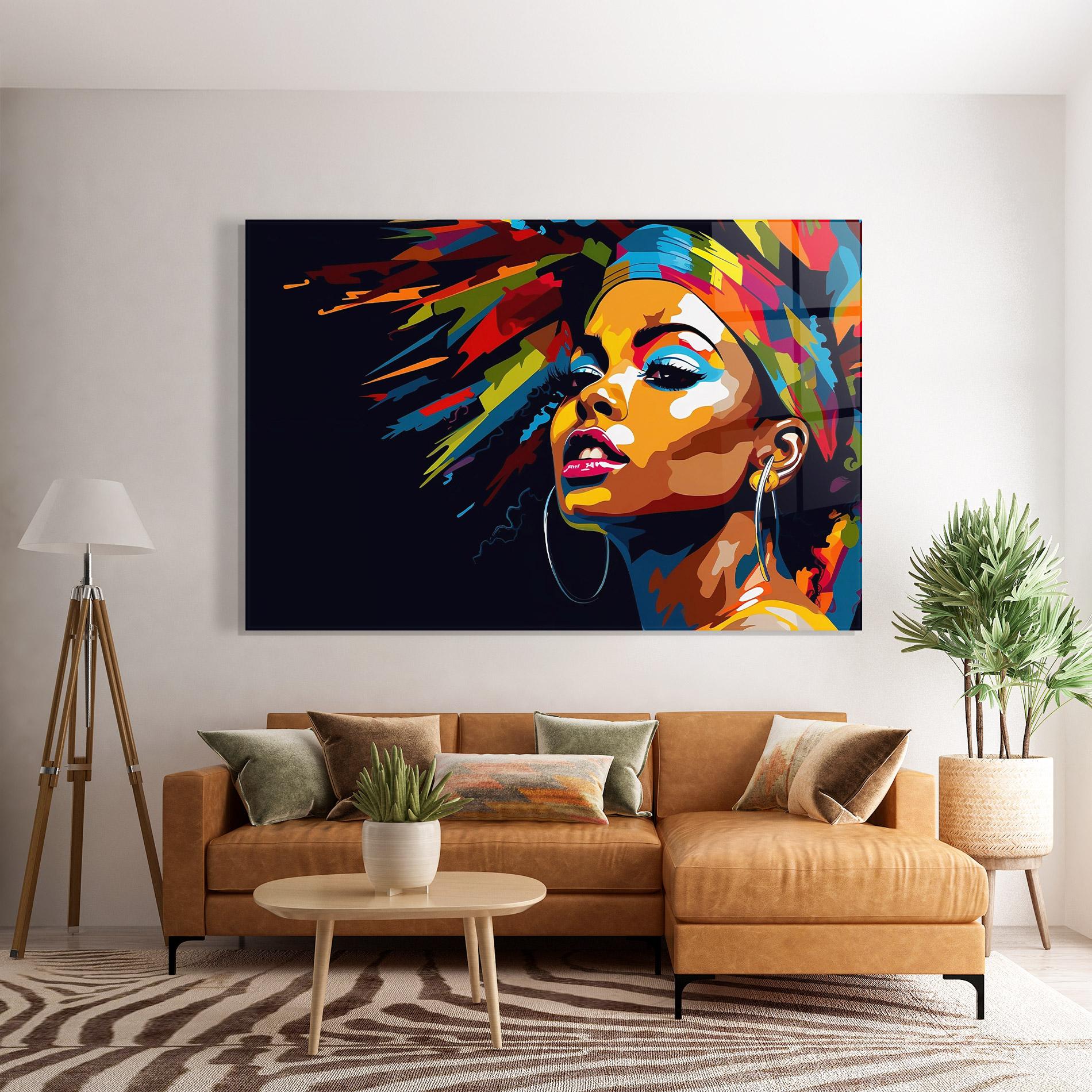 Tablou Sticla African Woman Portrait mockup 7