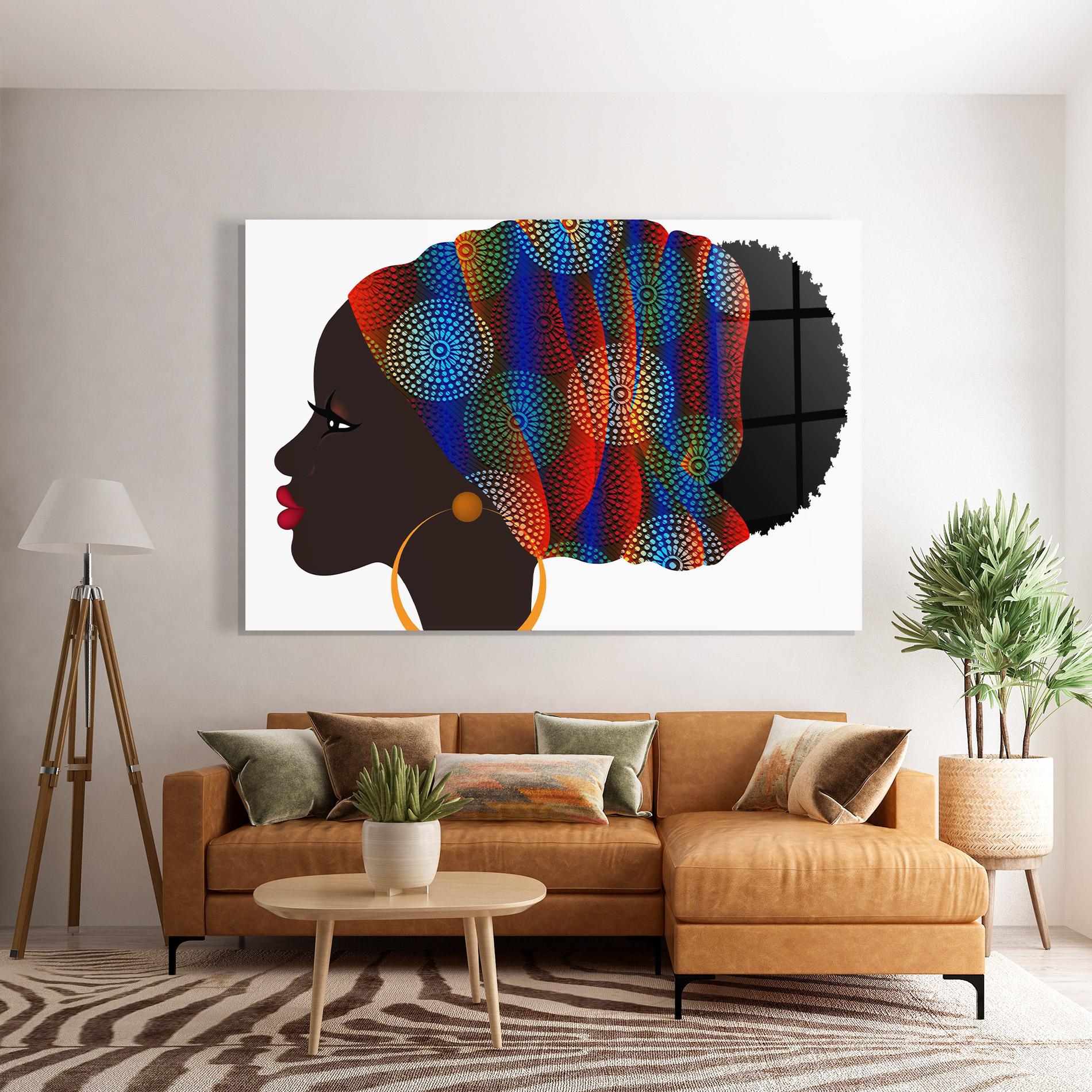 Tablou Sticla Afro Hairstyle mockup 7