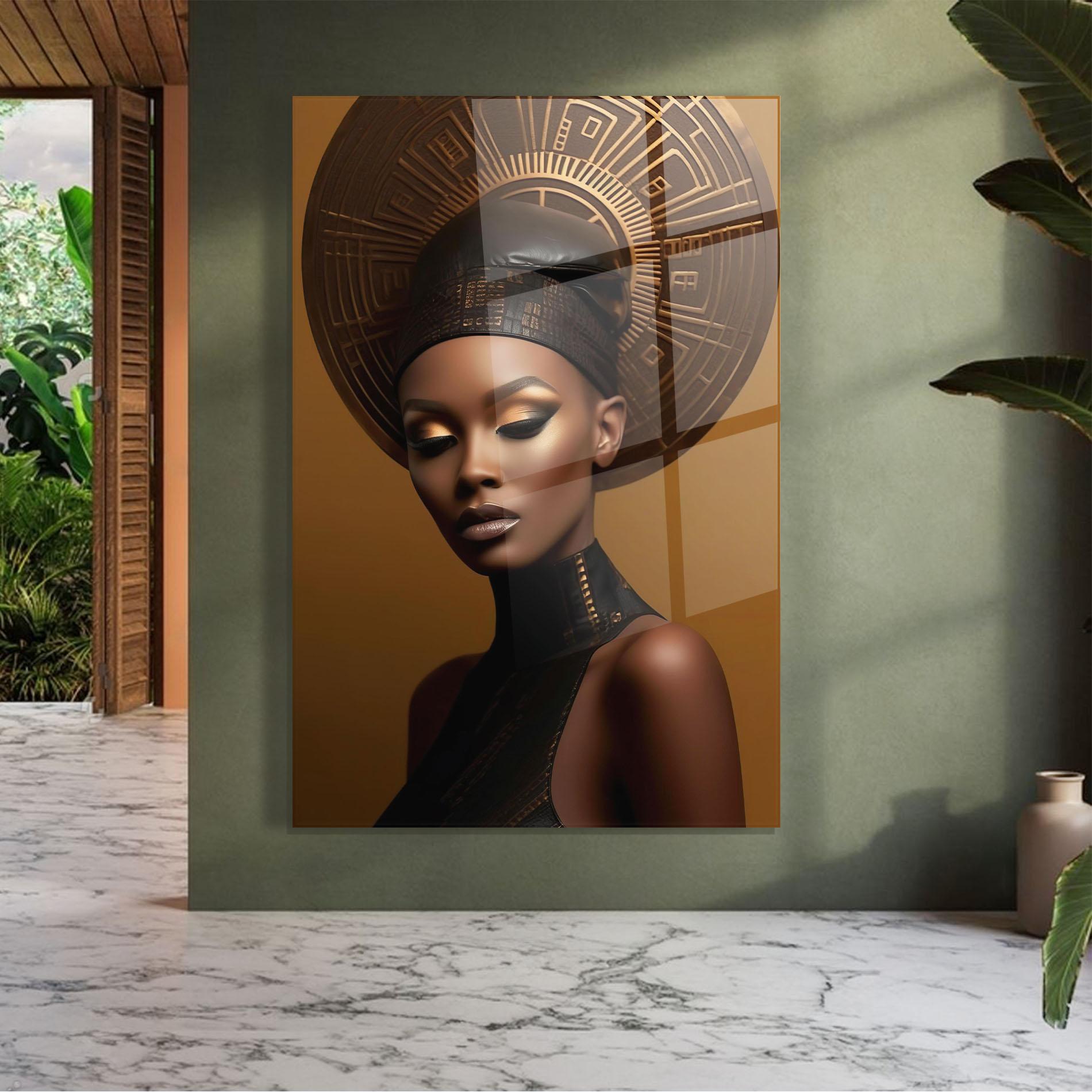 Tablou Sticla African Abstract Art mockup 7