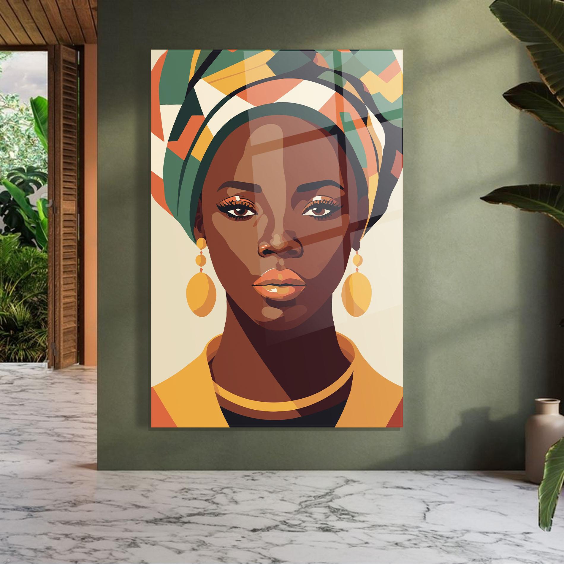 Tablou Sticla African Portrait mockup 7