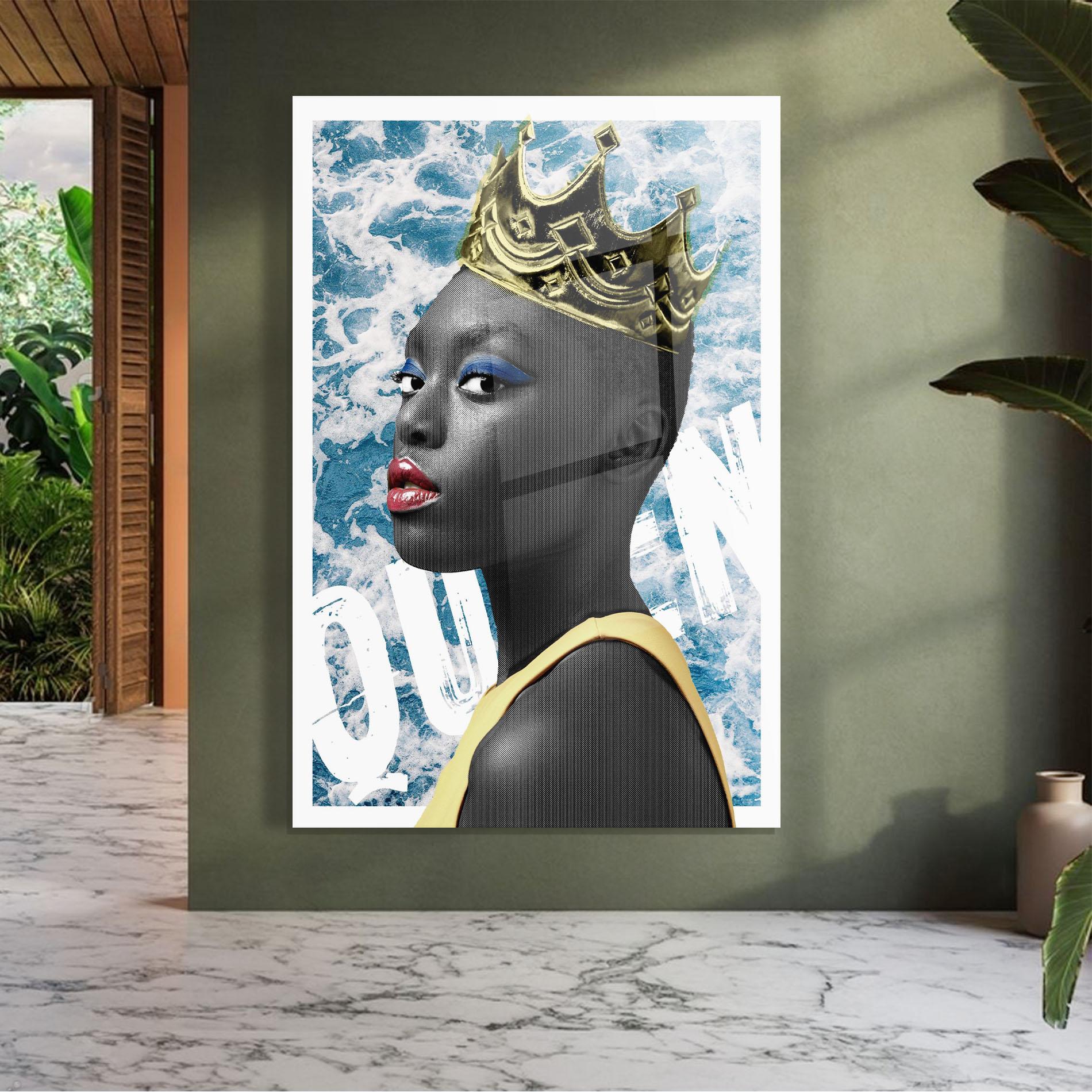 Tablou Sticla American Woman Crown mockup 7