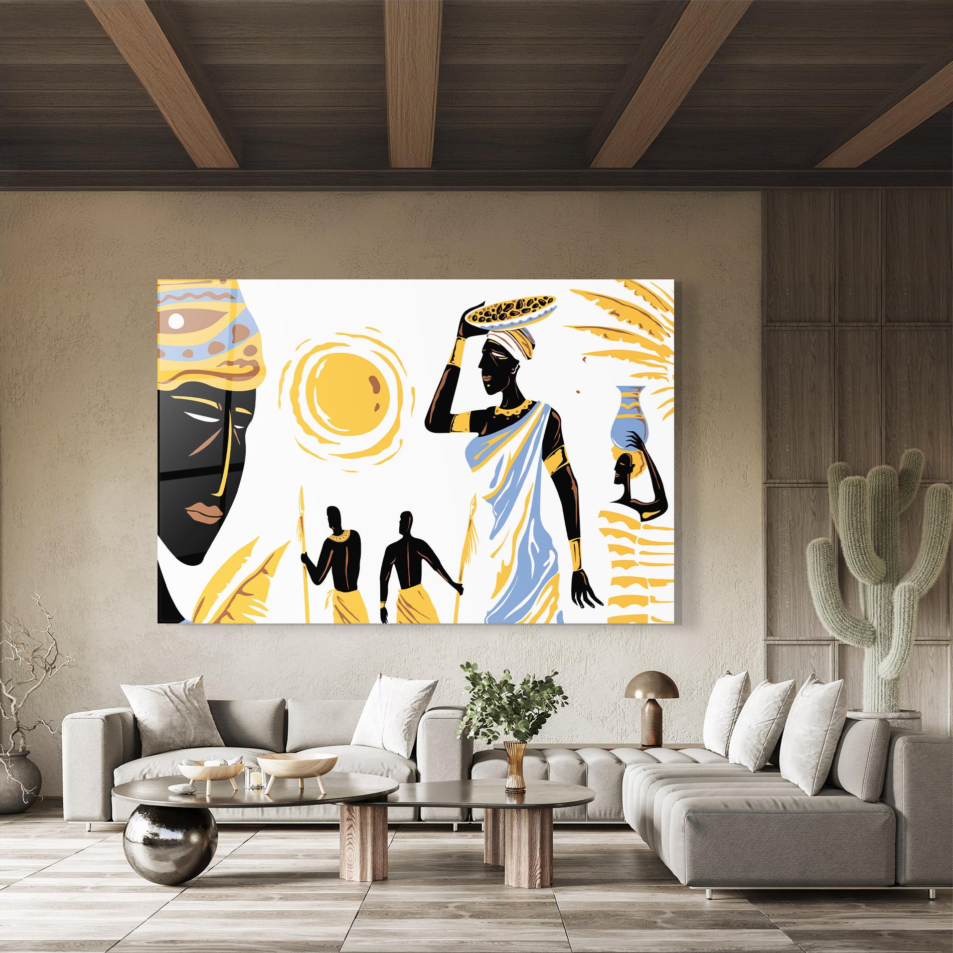 Tablou Sticla African Drawing mockup 8