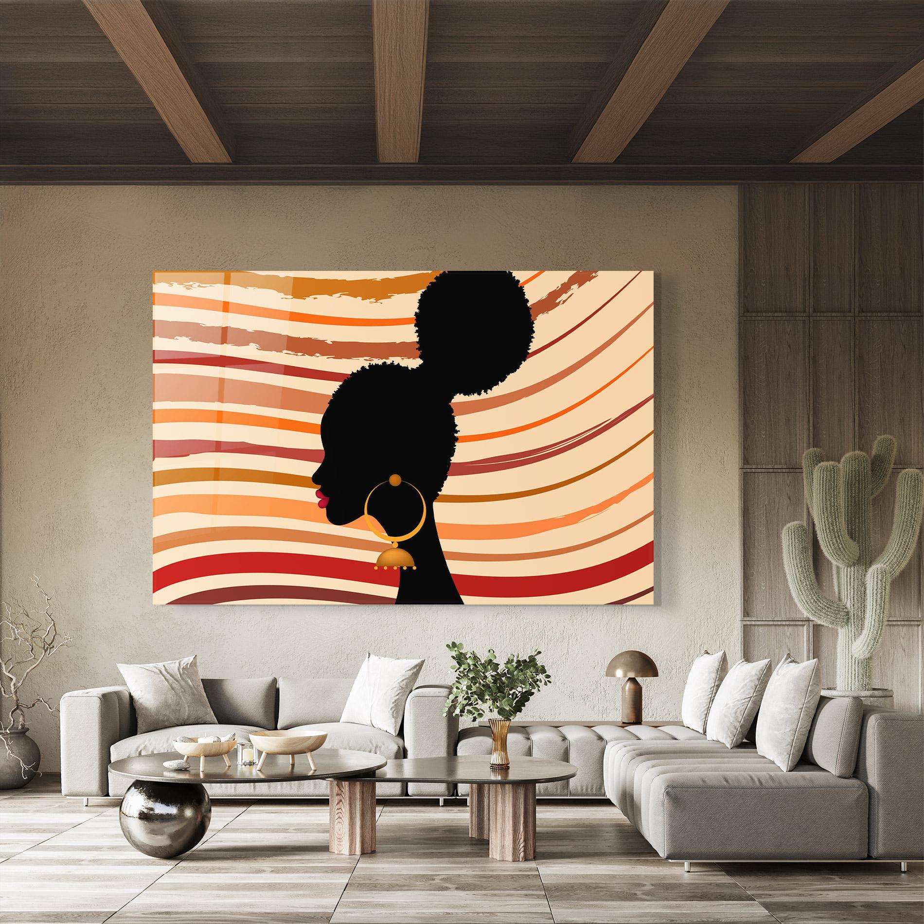 Tablou Sticla African Hairstyle mockup 8