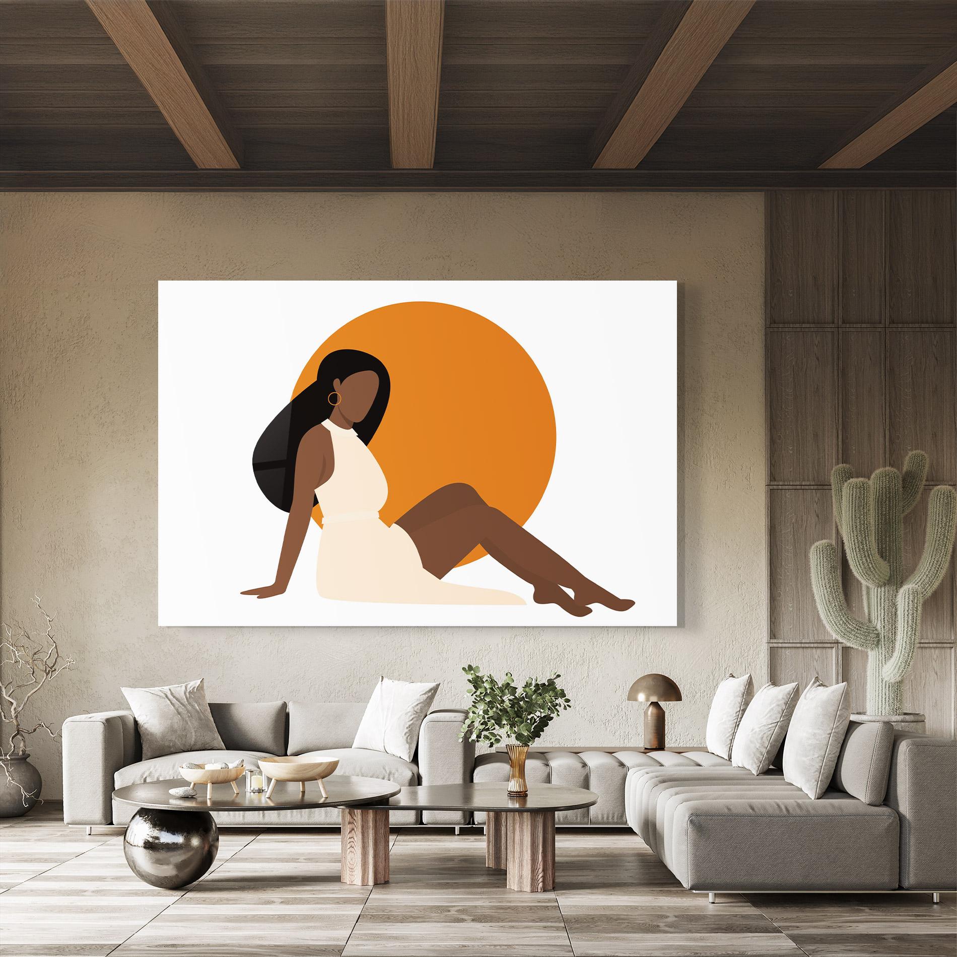 Tablou Sticla African Woman Dress mockup 8