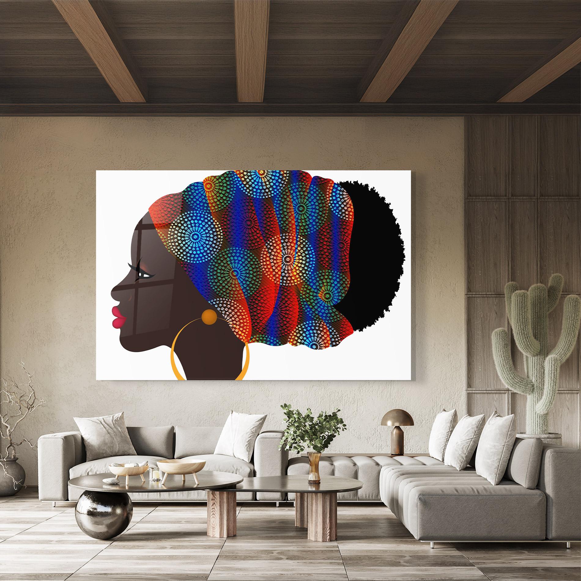 Tablou Sticla Afro Hairstyle mockup 8