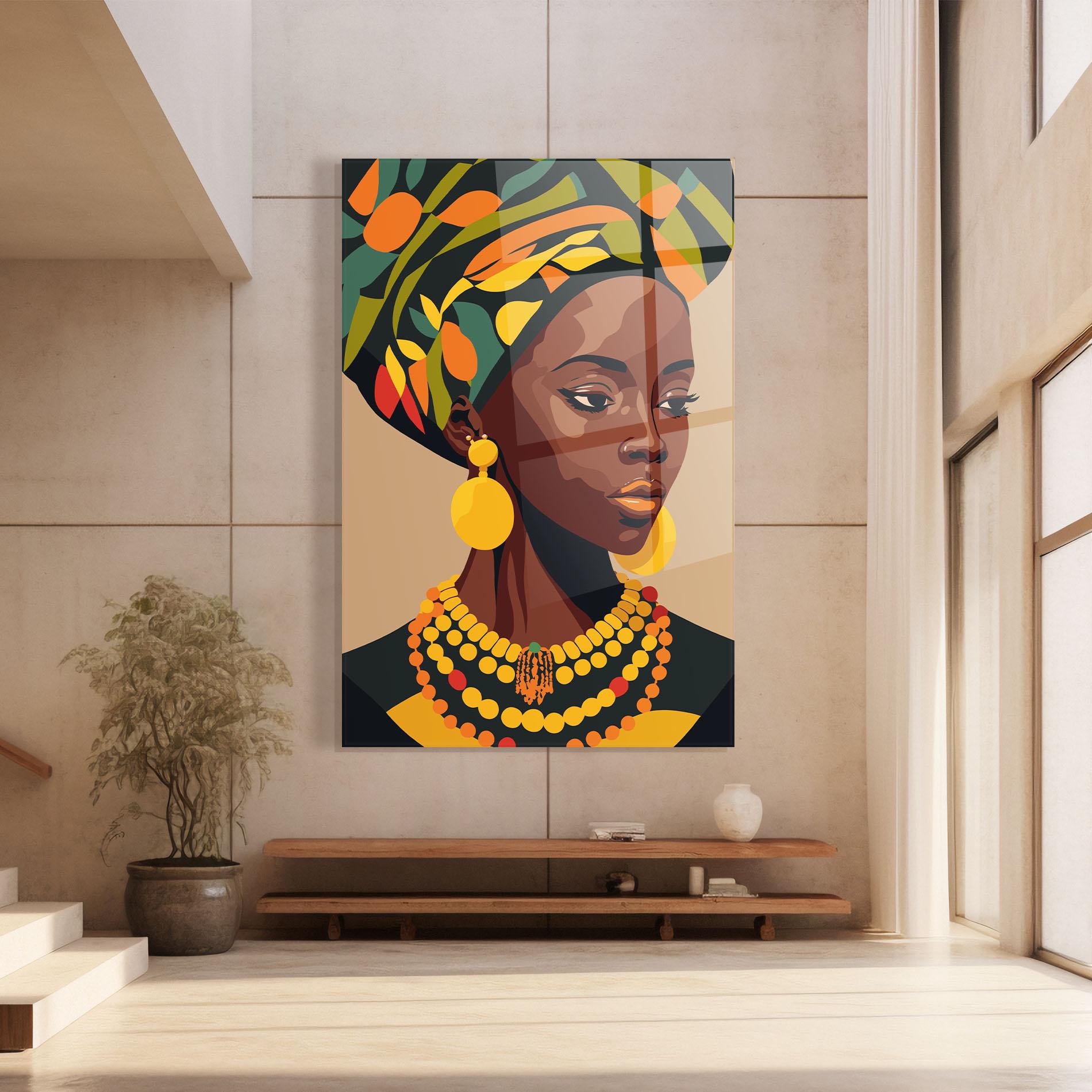 Tablou Sticla African Earrings mockup 8