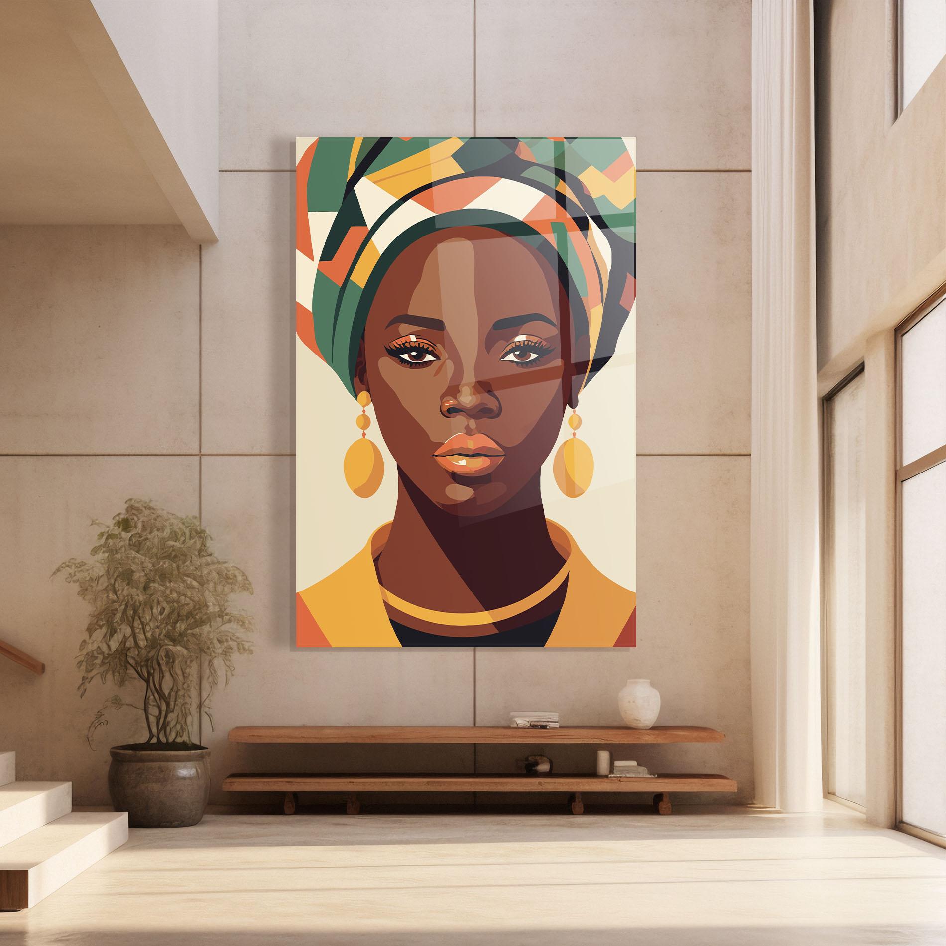 Tablou Sticla African Portrait mockup 8