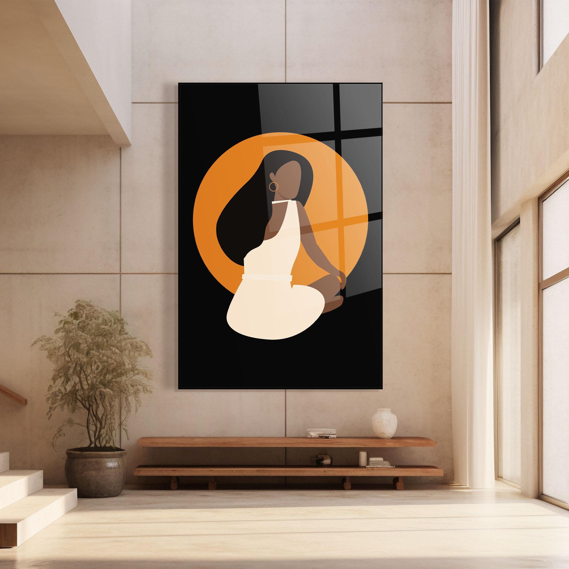 Tablou Sticla African White Dress mockup 8