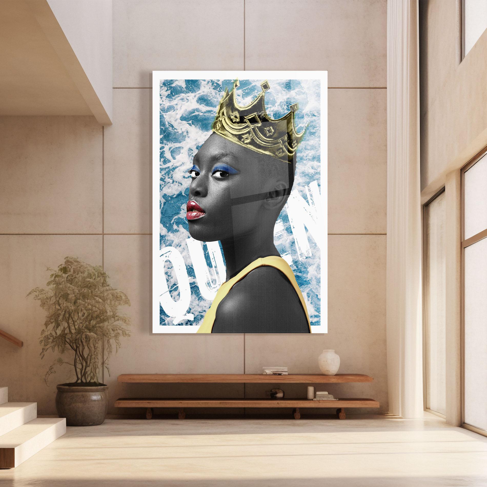 Tablou Sticla American Woman Crown mockup 8