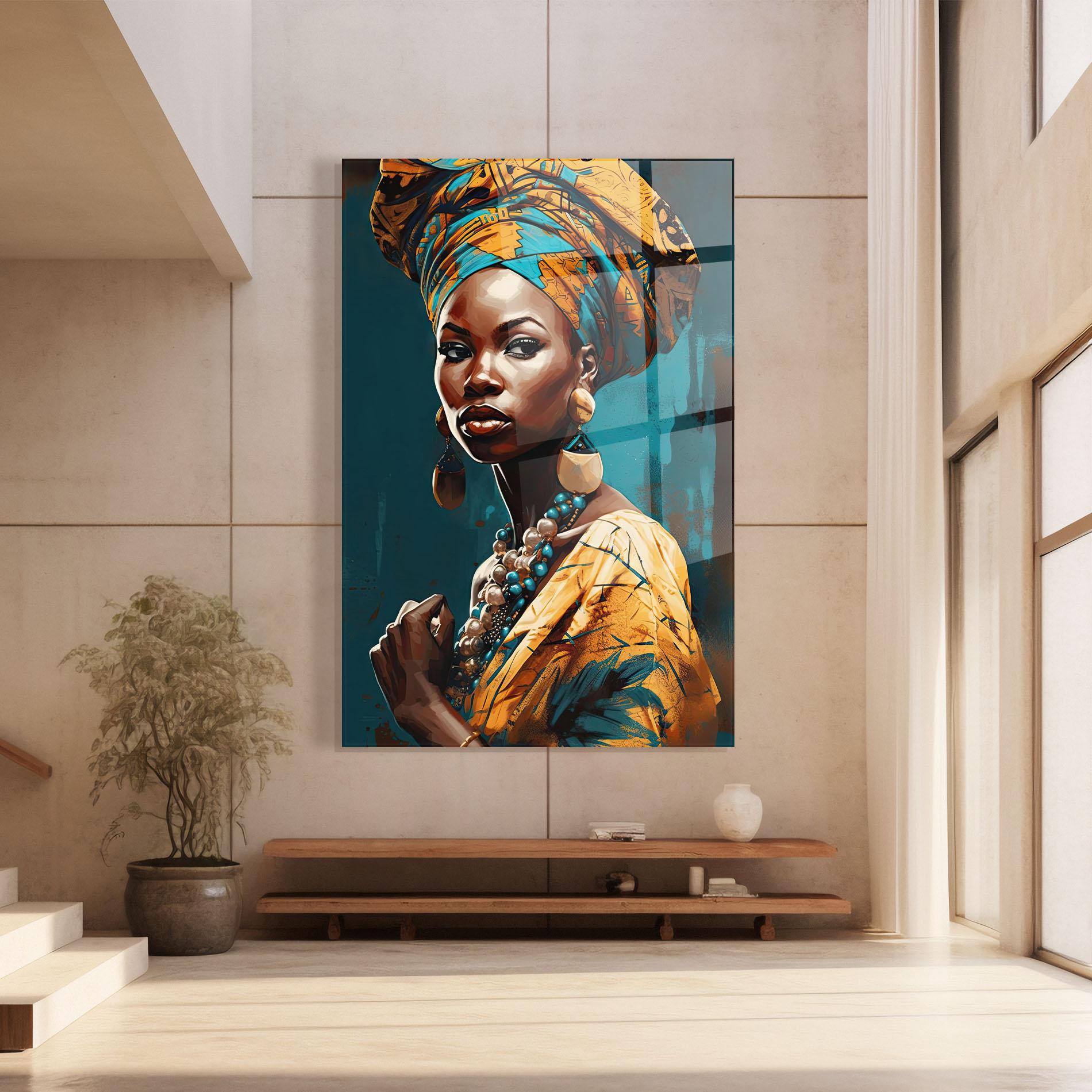 Tablou Sticla Azure Chic Woman mockup 8