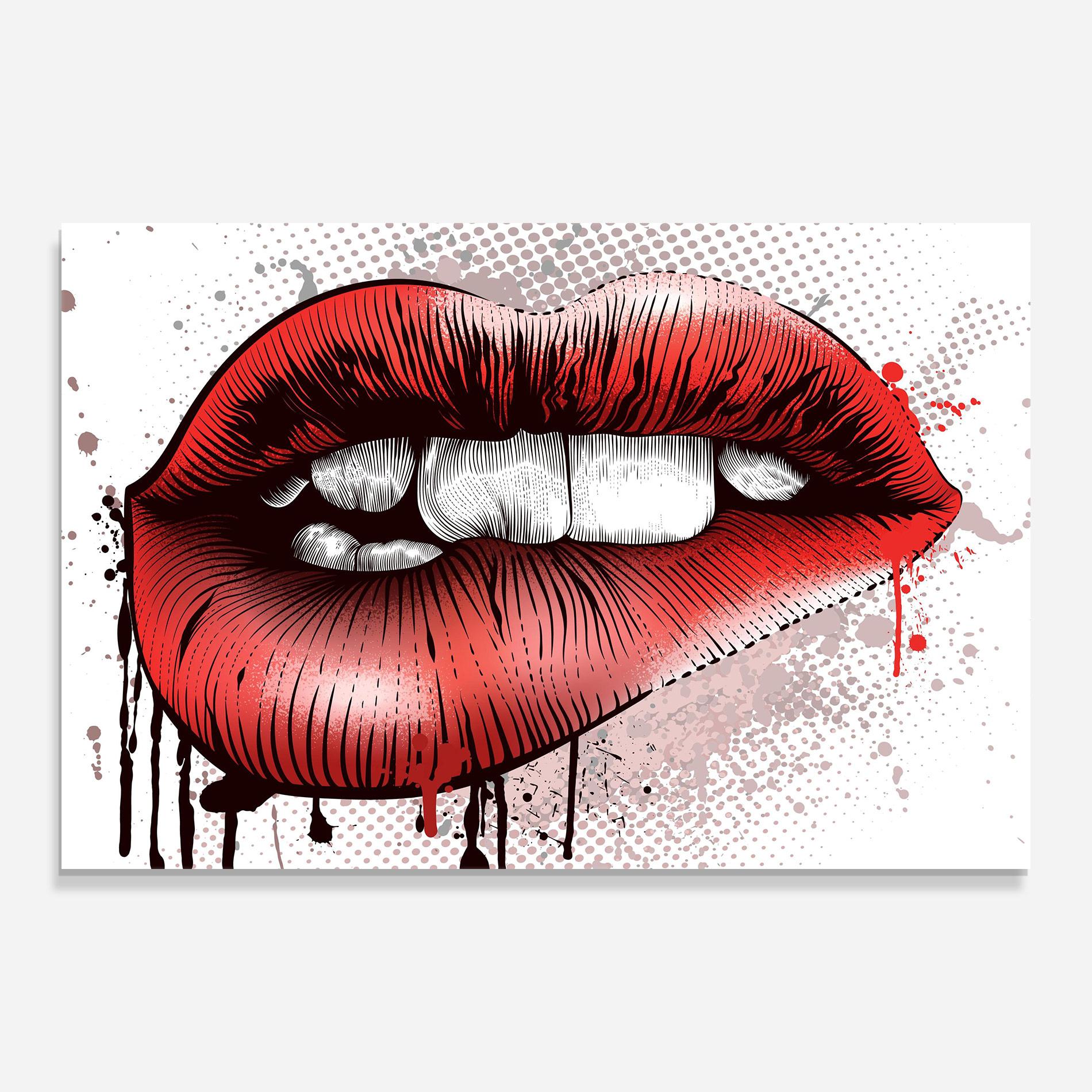 Tablou Sticla Lips Pop Artistic mockup 0