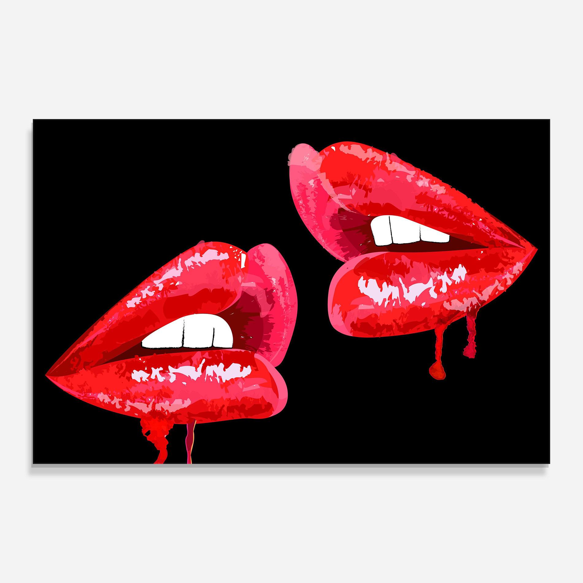 Tablou Sticla Lips Talking mockup 0