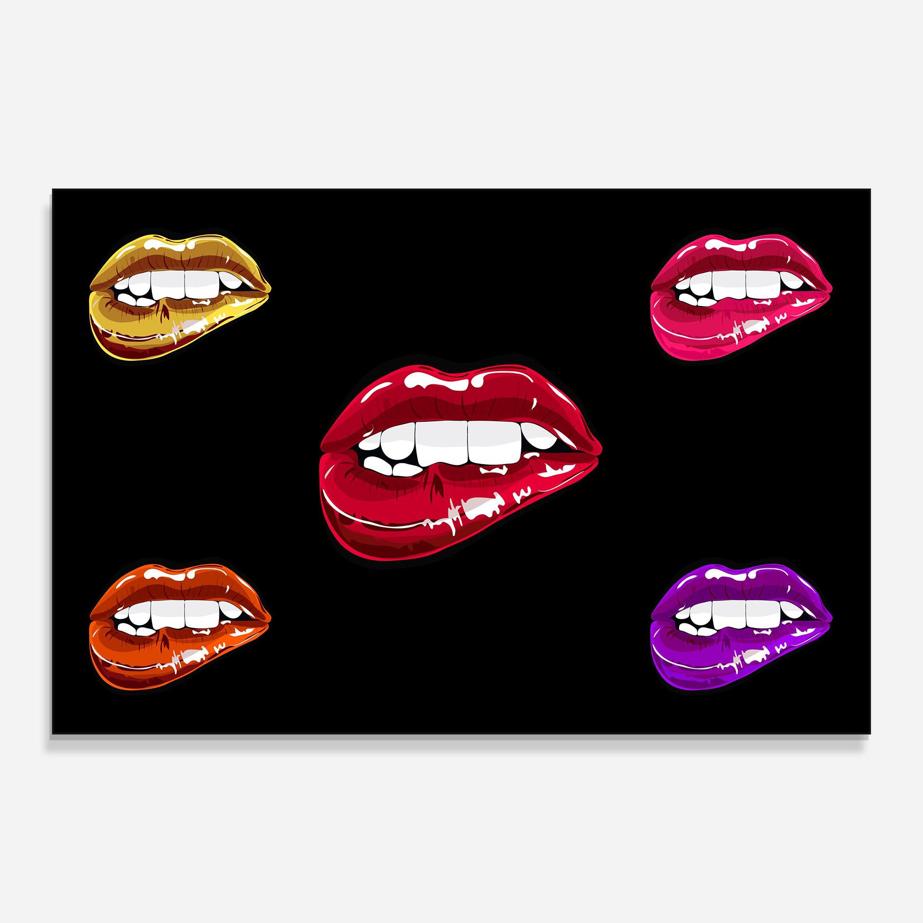 Tablou Sticla Mix Color Lips mockup 0