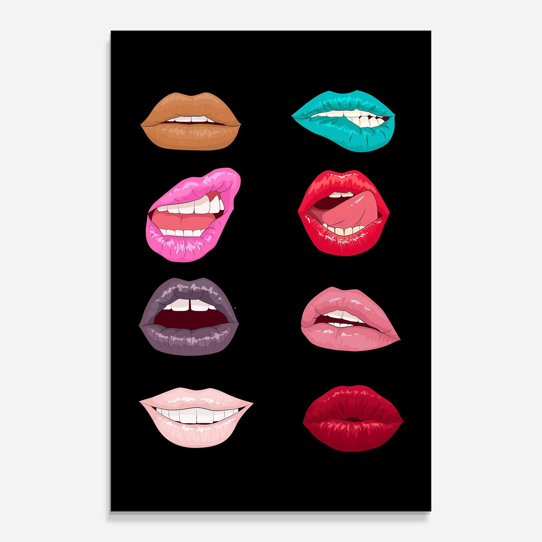 Tablou Sticla Colorful Lips mockup 0