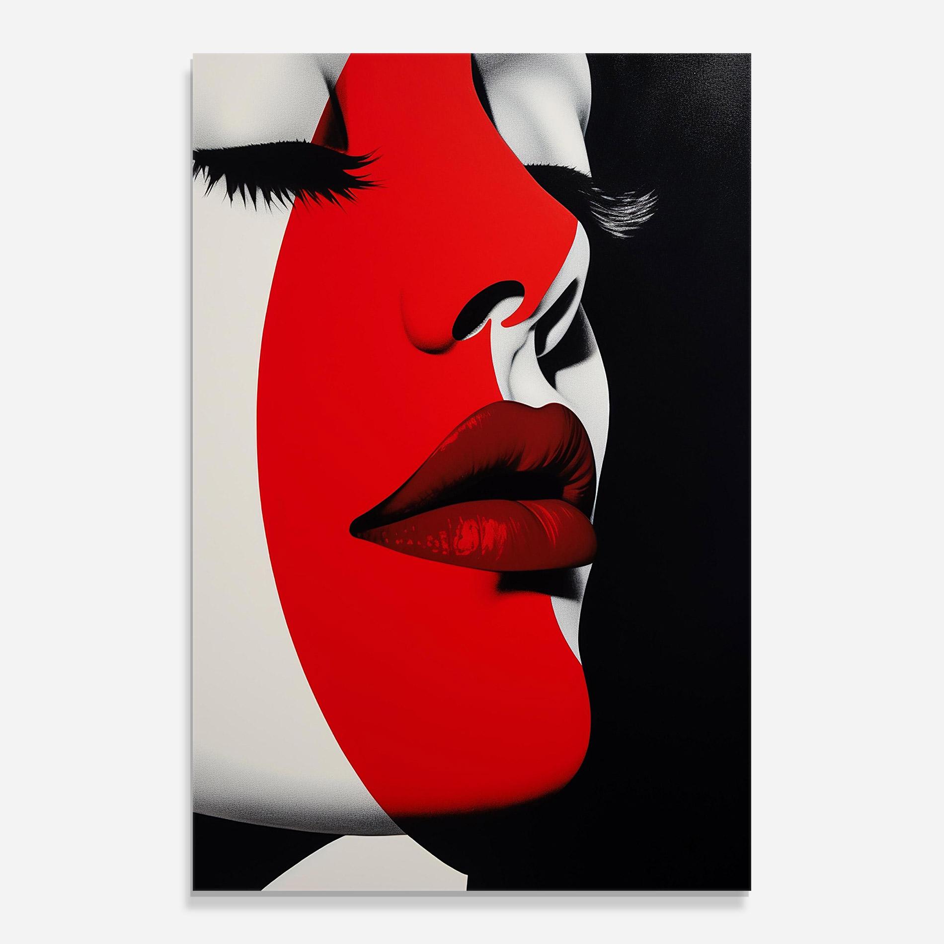 Tablou Sticla Dark Red Lips mockup 0