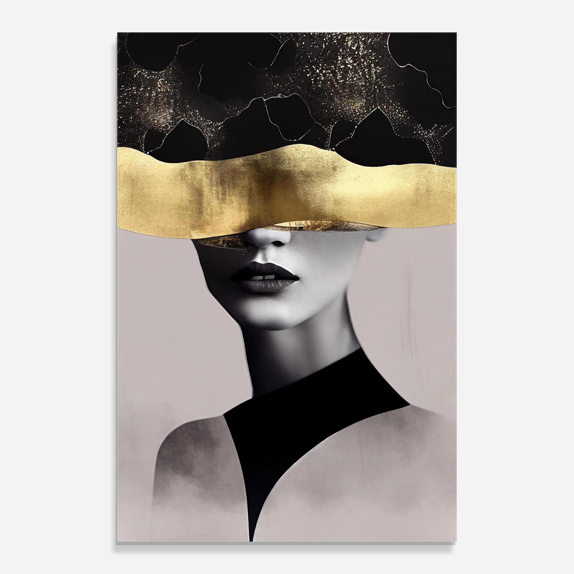 Tablou Sticla Grey Lips mockup 0