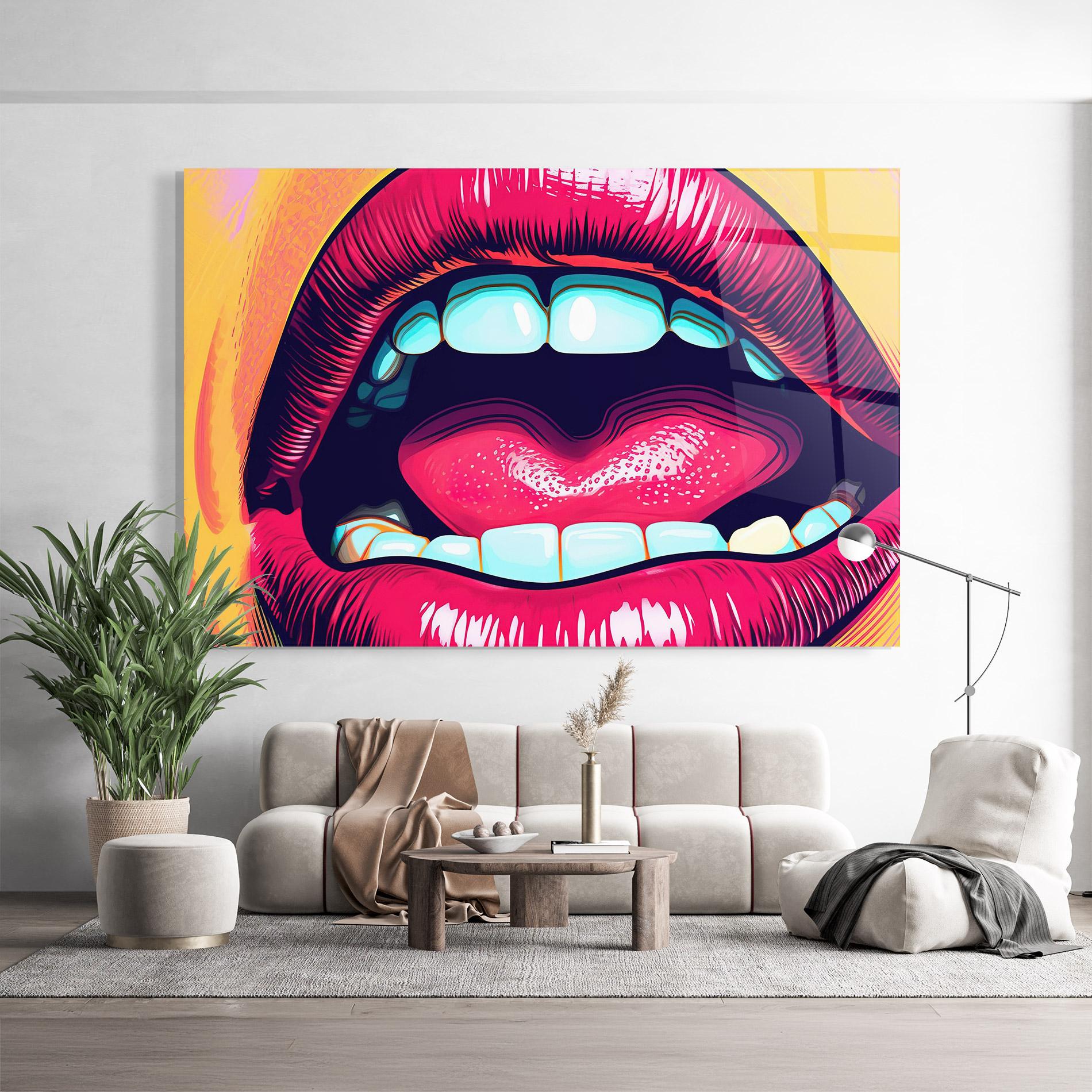 Tablou Sticla Lips Pop Art mockup 9