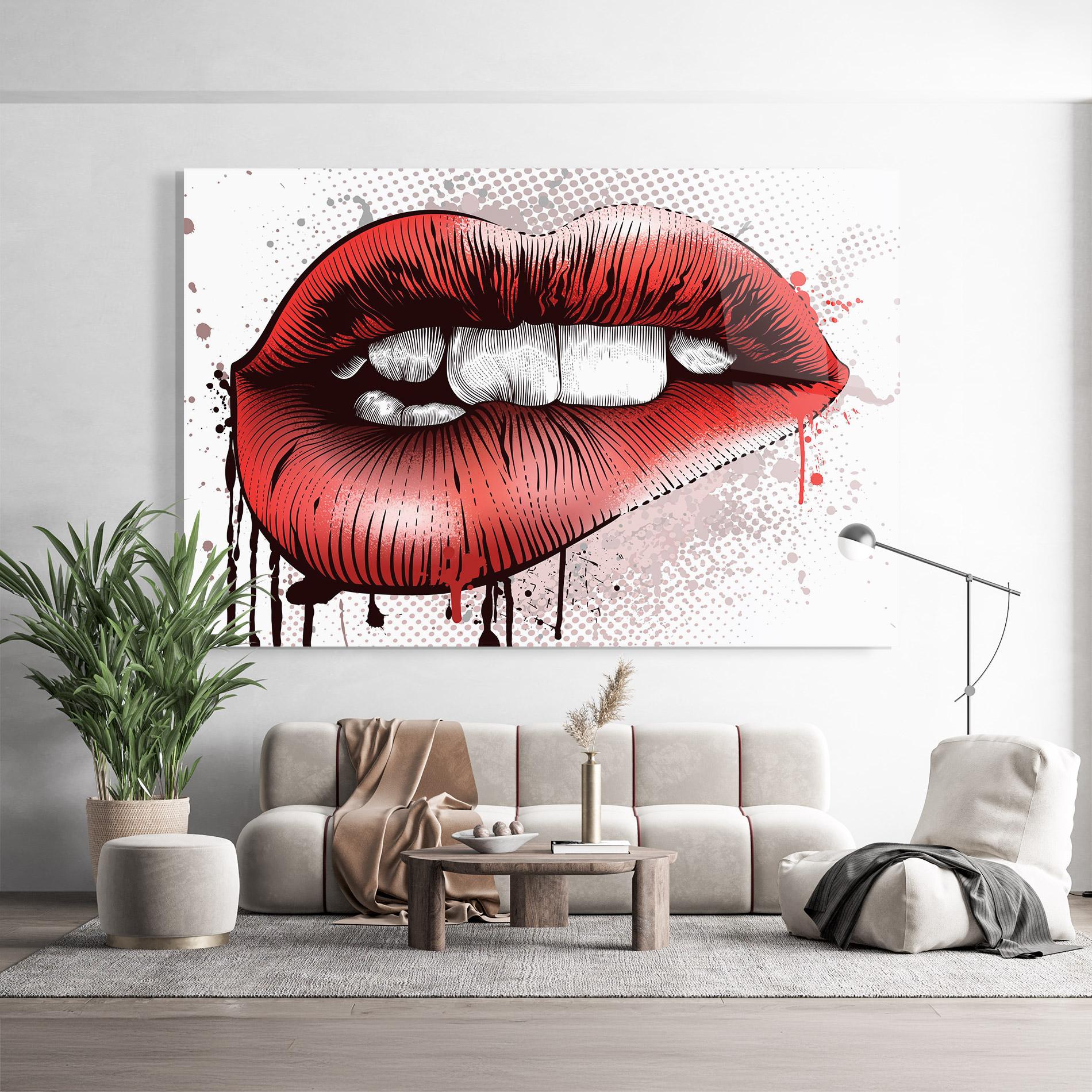 Tablou Sticla Lips Pop Artistic mockup 9