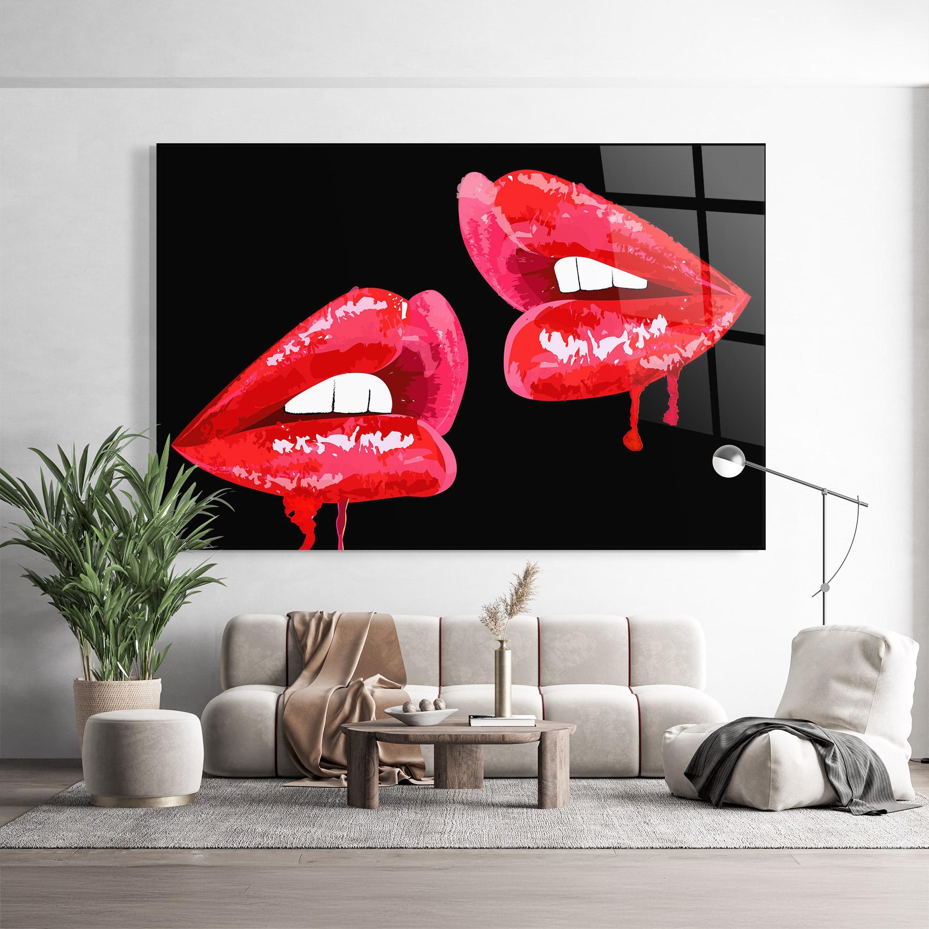 Tablou Sticla Lips Talking mockup 9