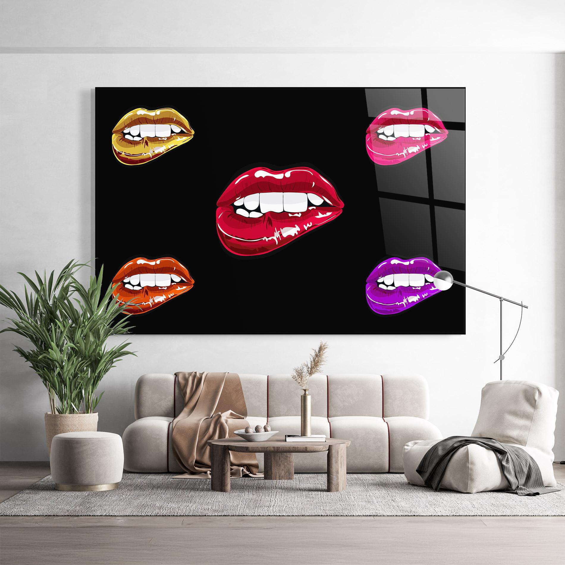 Tablou Sticla Mix Color Lips mockup 9