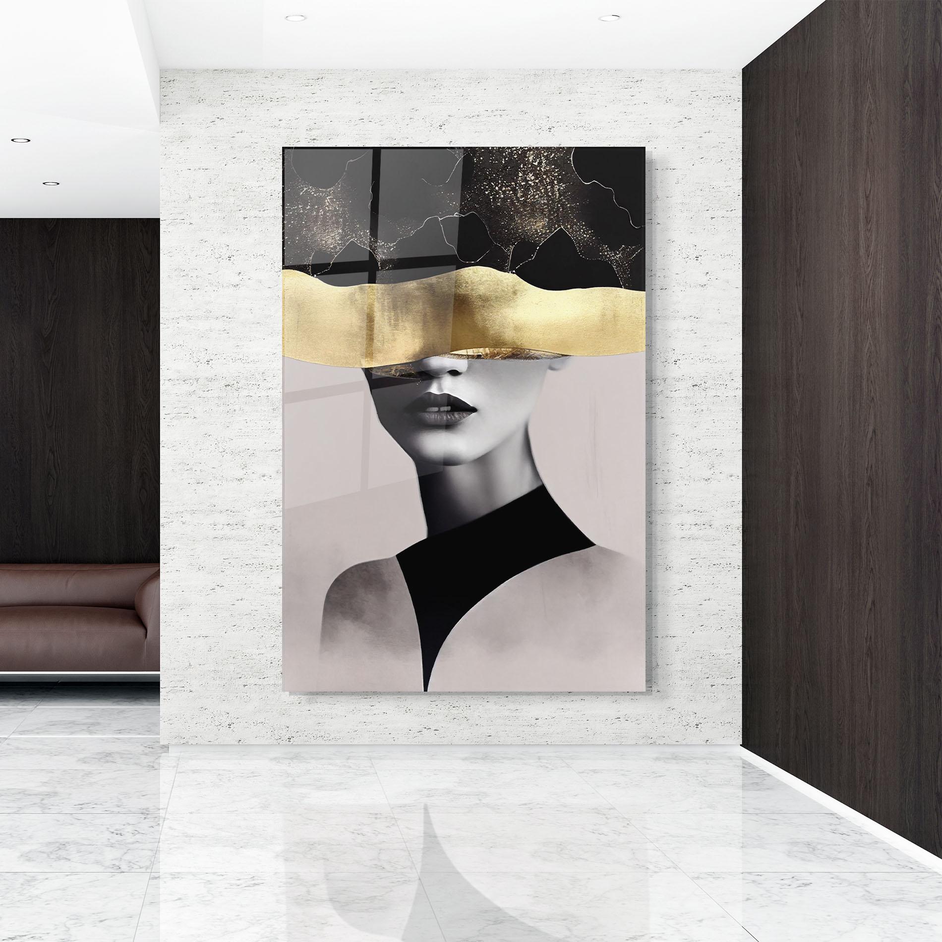 Tablou Sticla Grey Lips mockup 9