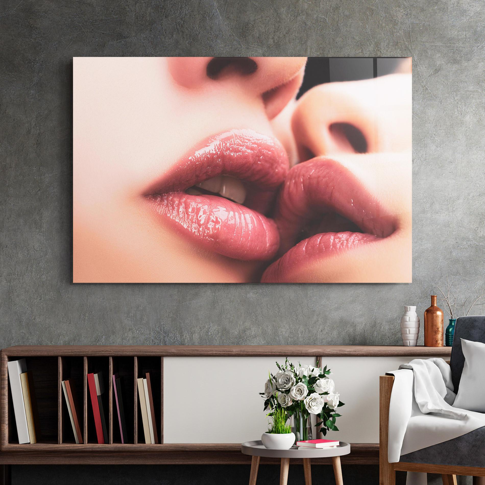 Tablou Sticla Beautiful Lips mockup 2