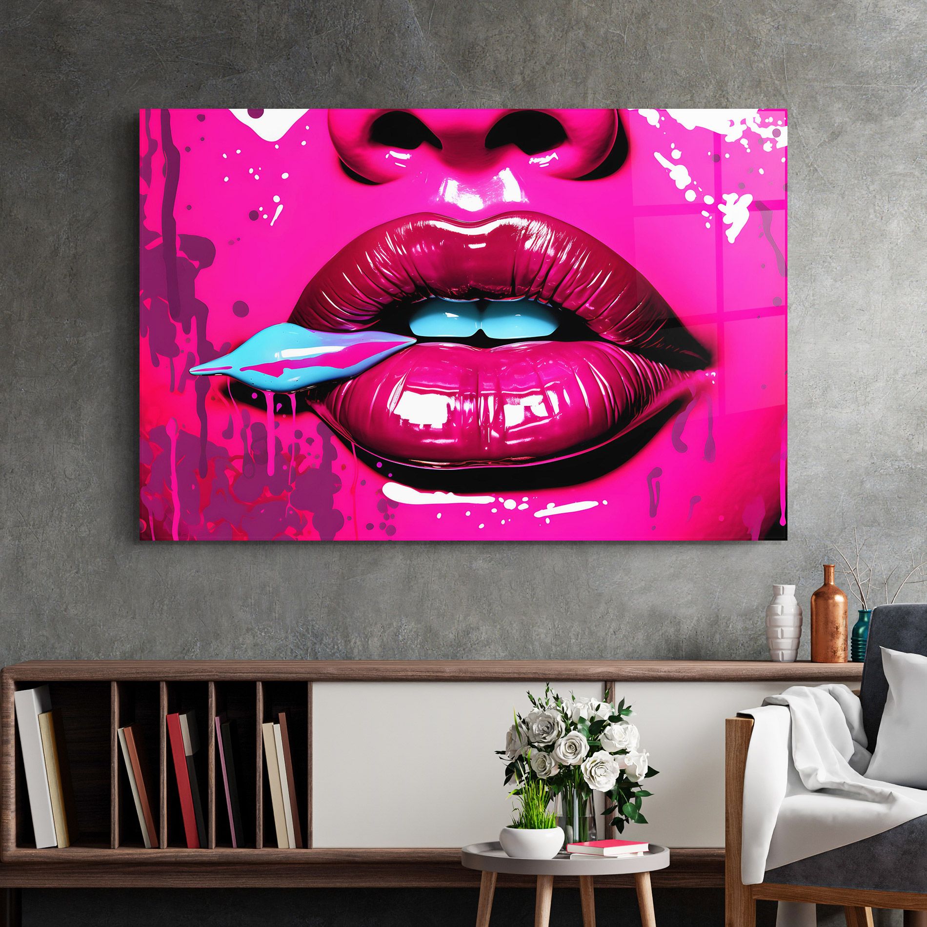 Dark Pink Lips Art mockup 2