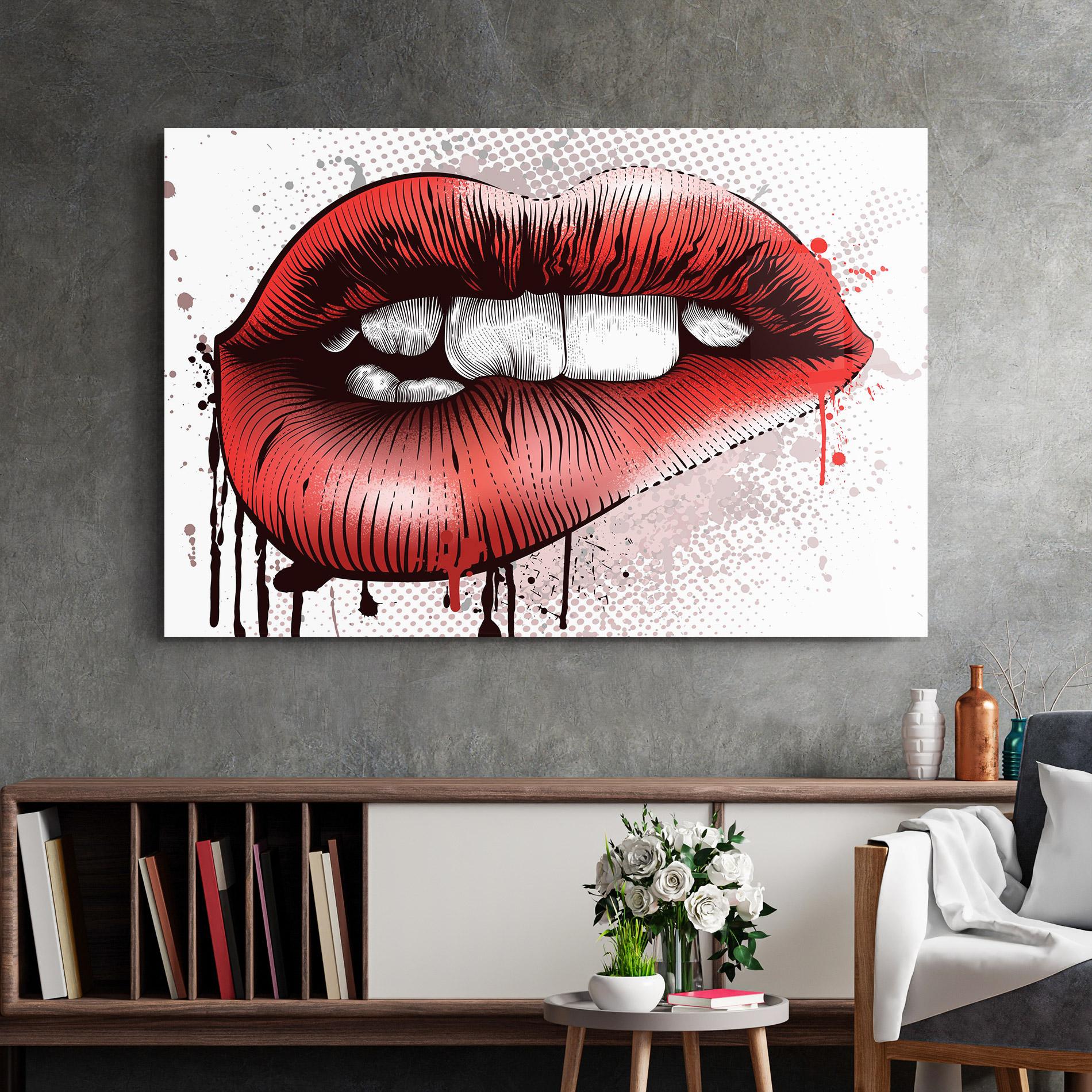 Tablou Sticla Lips Pop Artistic mockup 2