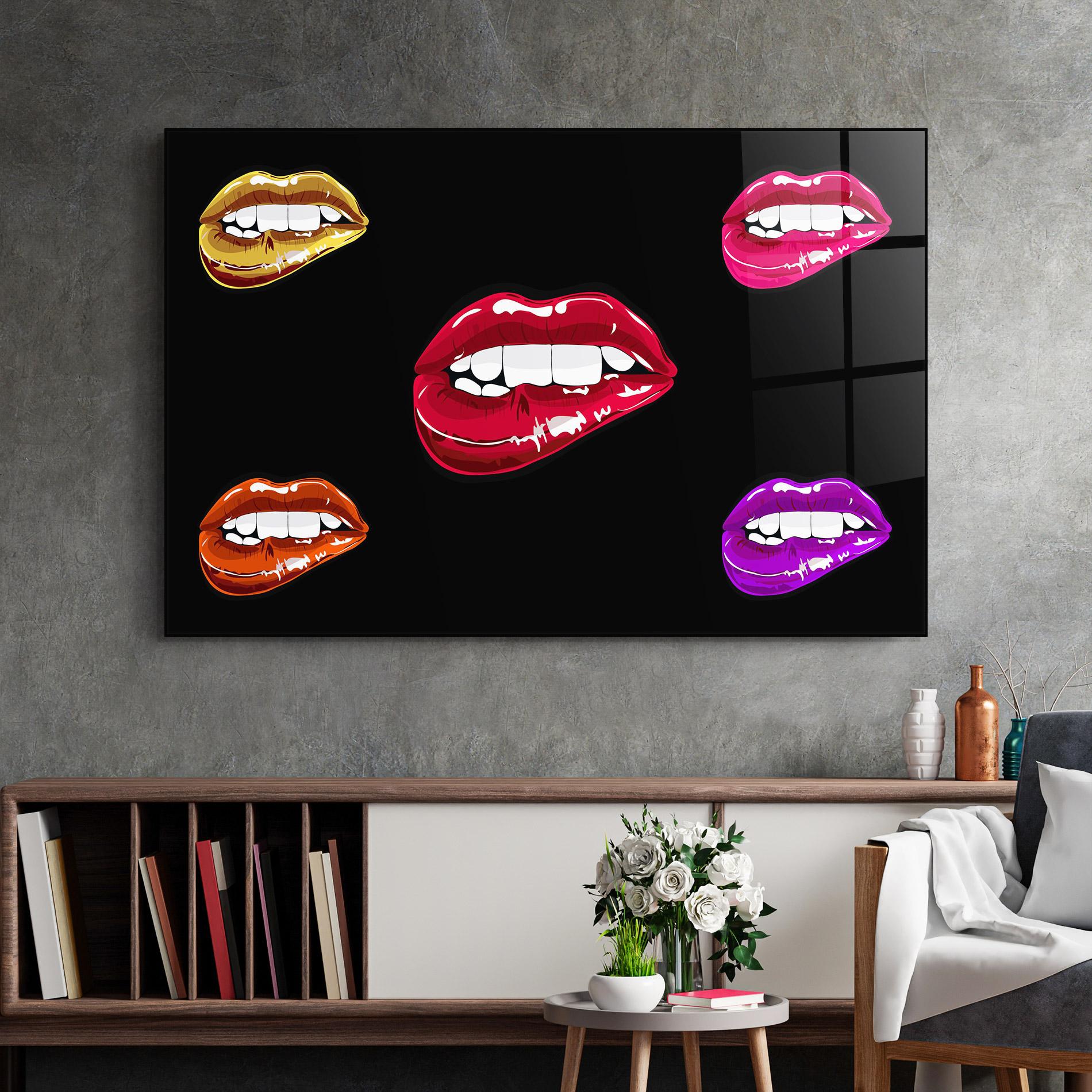 Tablou Sticla Mix Color Lips mockup 2