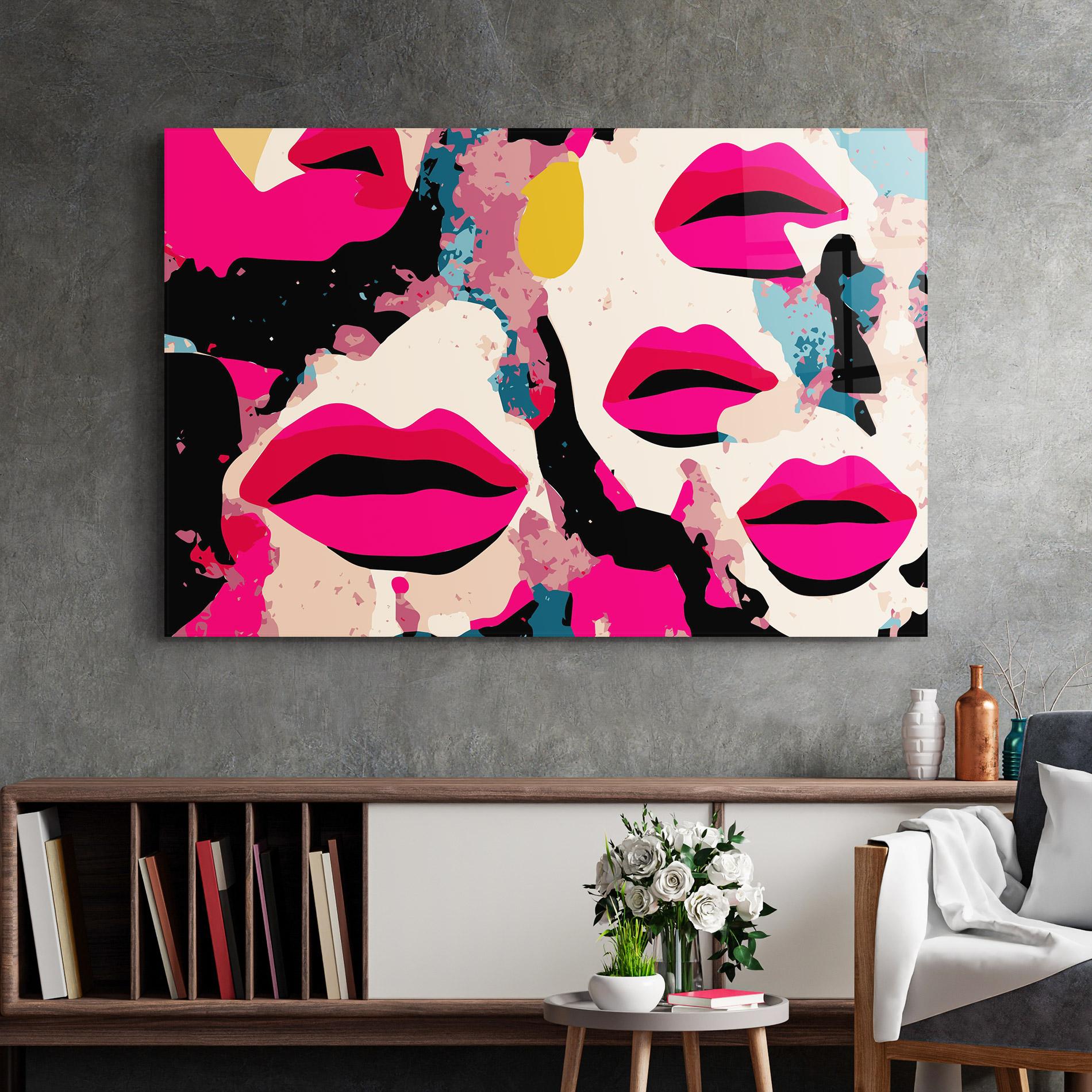 Tablou Sticla Pink Lips mockup 2