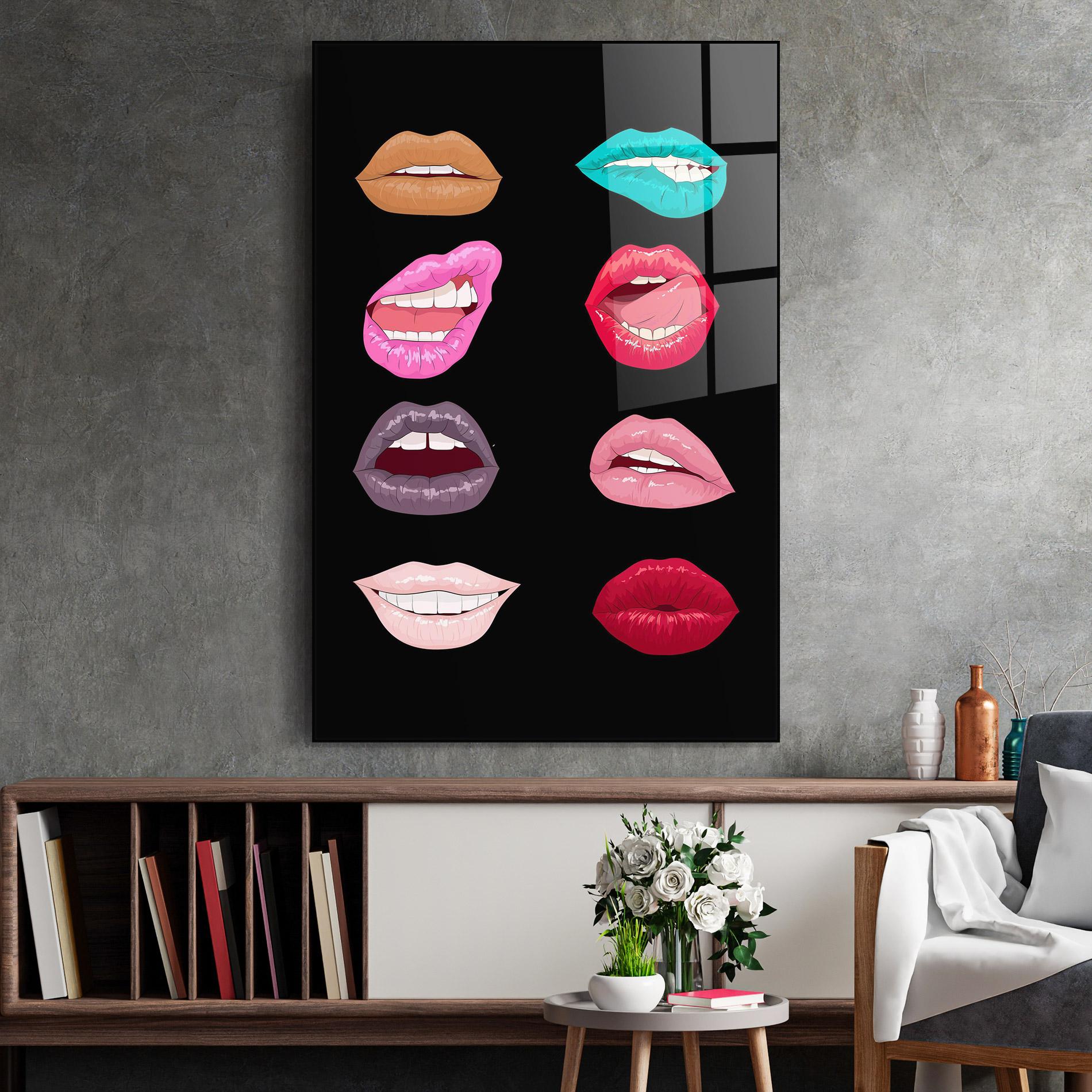 Tablou Sticla Colorful Lips mockup 2
