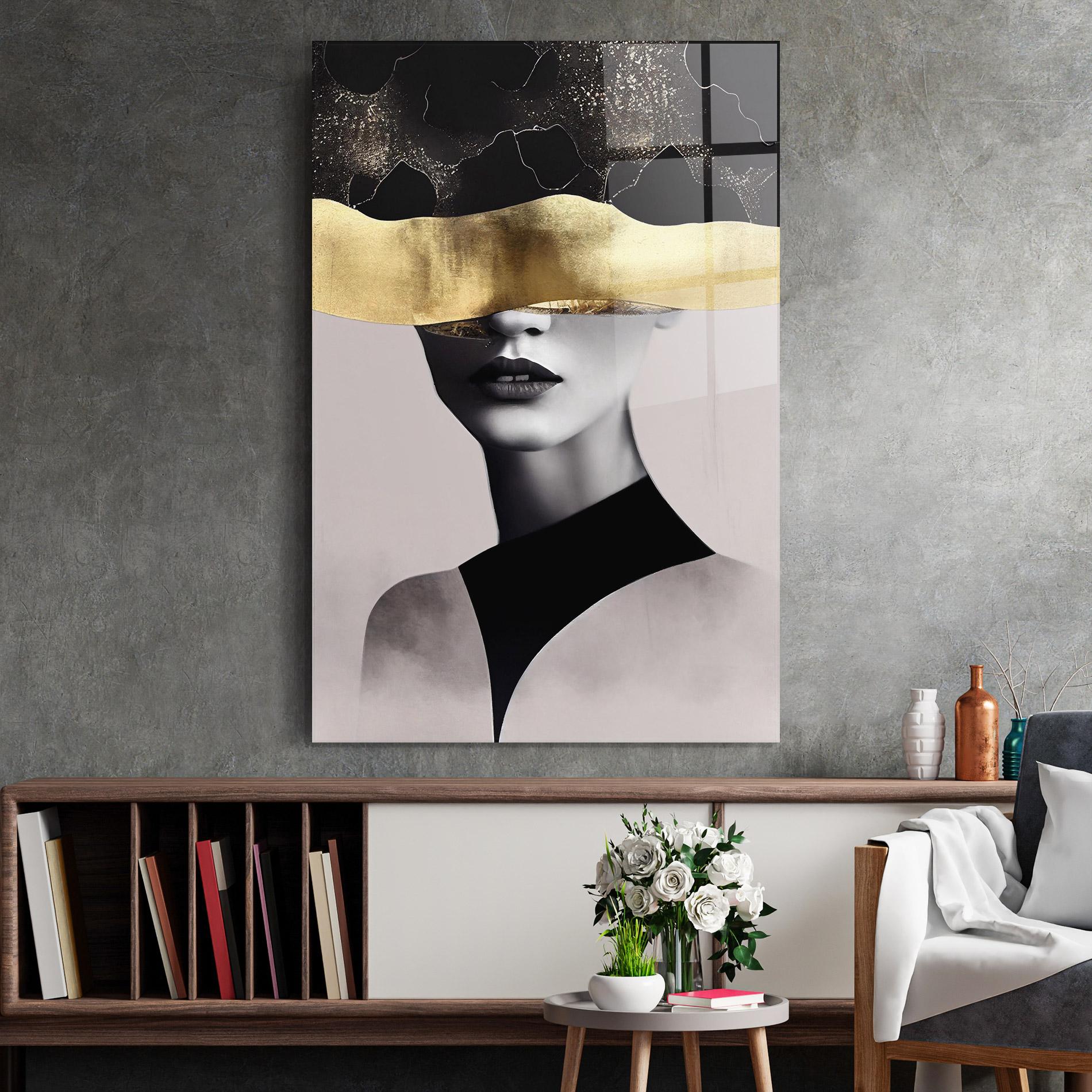 Tablou Sticla Grey Lips mockup 2