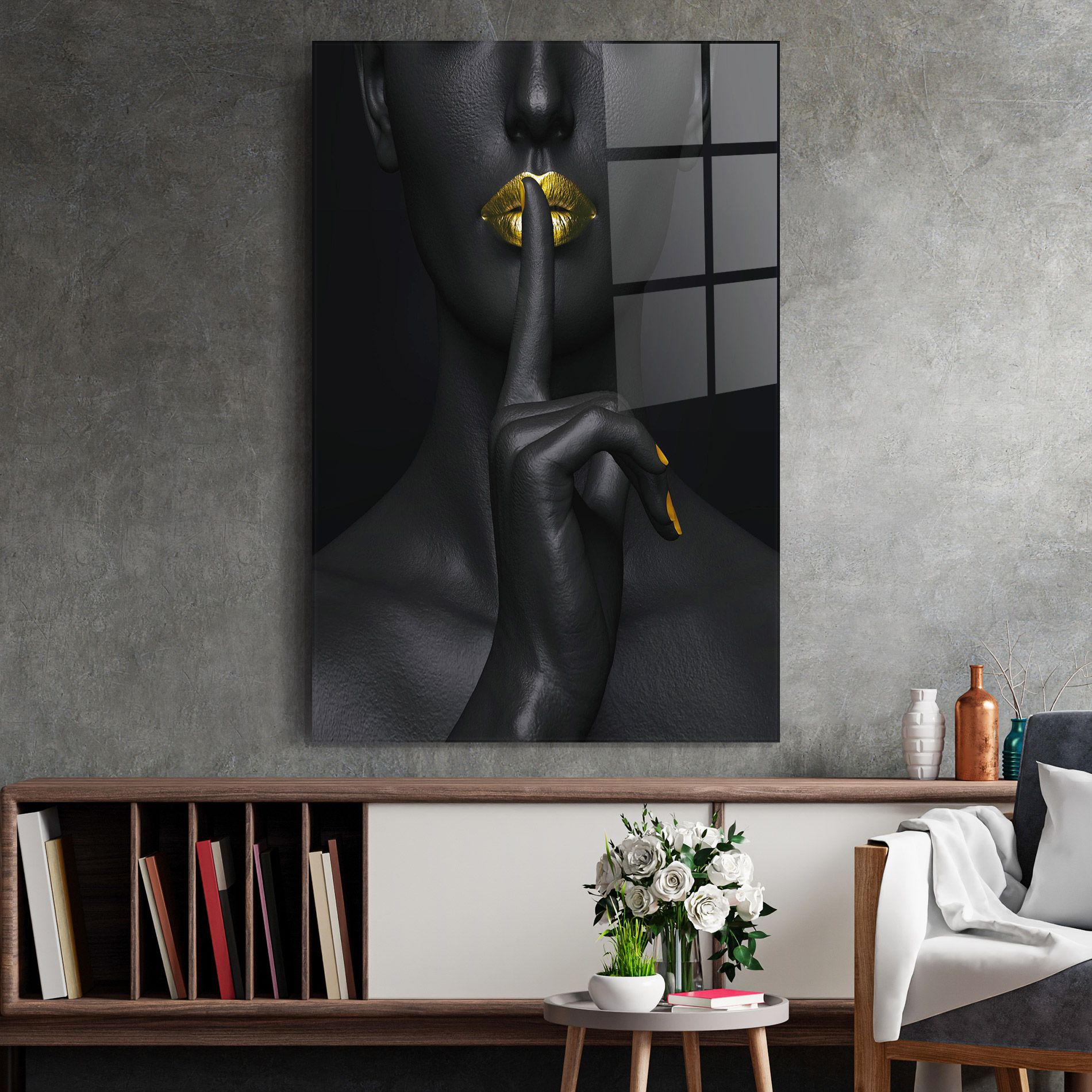 Silence Lips Portrait mockup 2