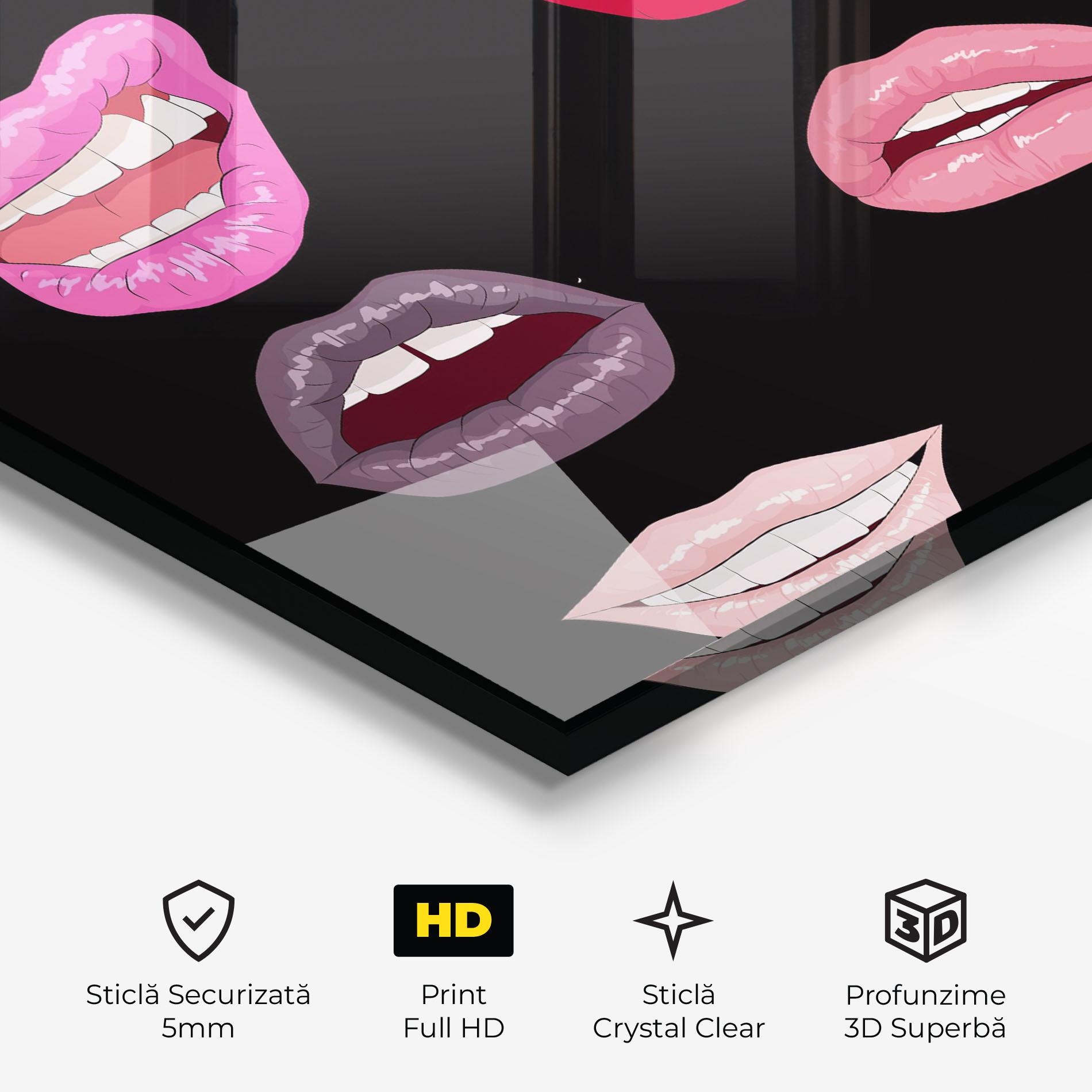 Tablou Sticla Colorful Lips mockup 3