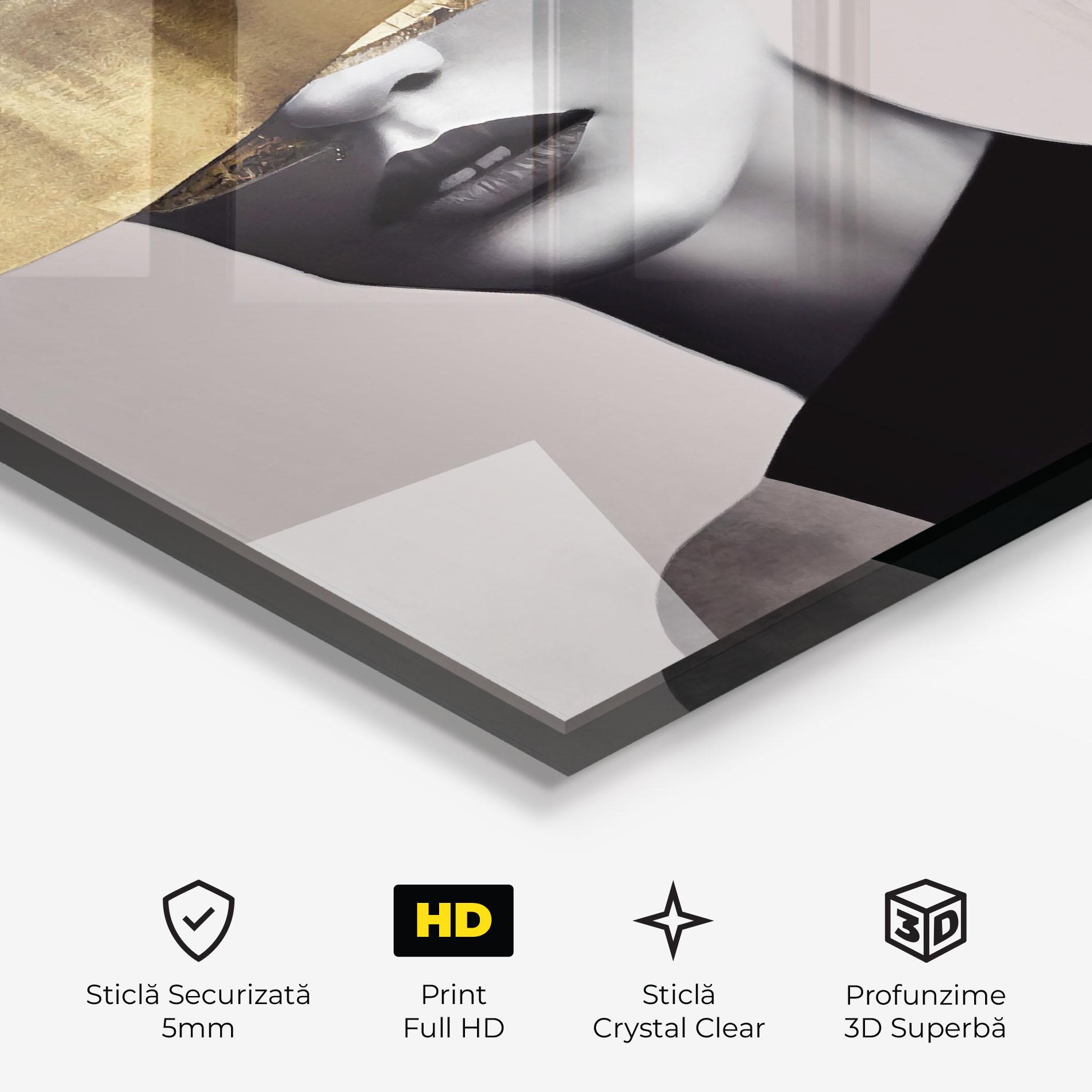Tablou Sticla Grey Lips mockup 3