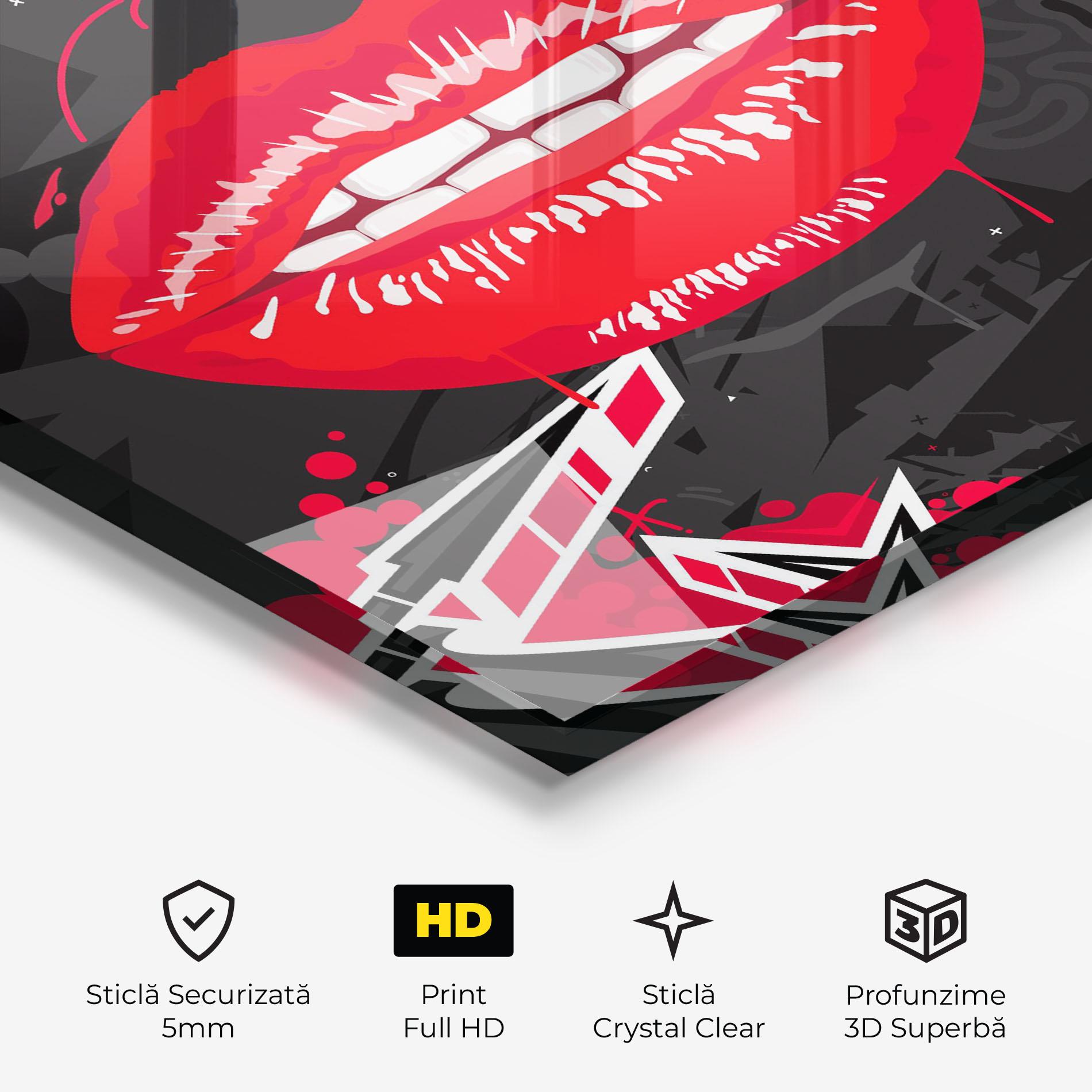 Tablou Sticla Lips Graff mockup 3