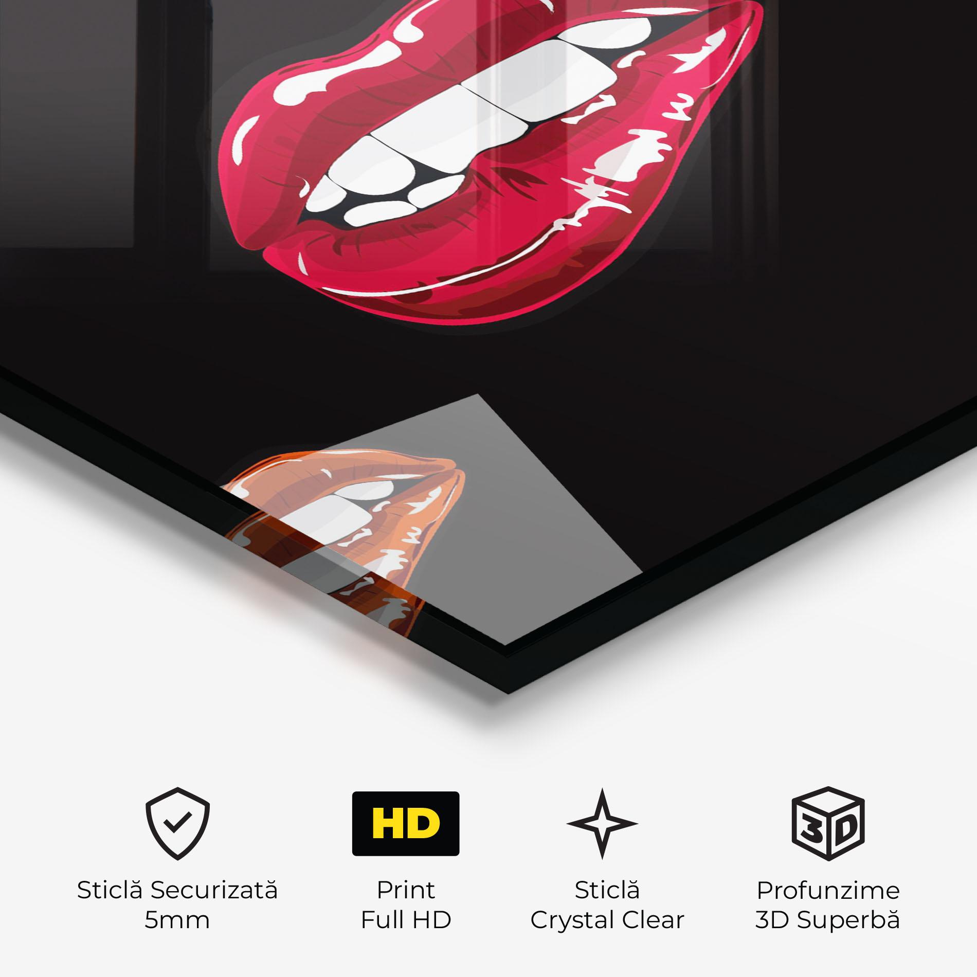 Tablou Sticla Mix Color Lips mockup 3