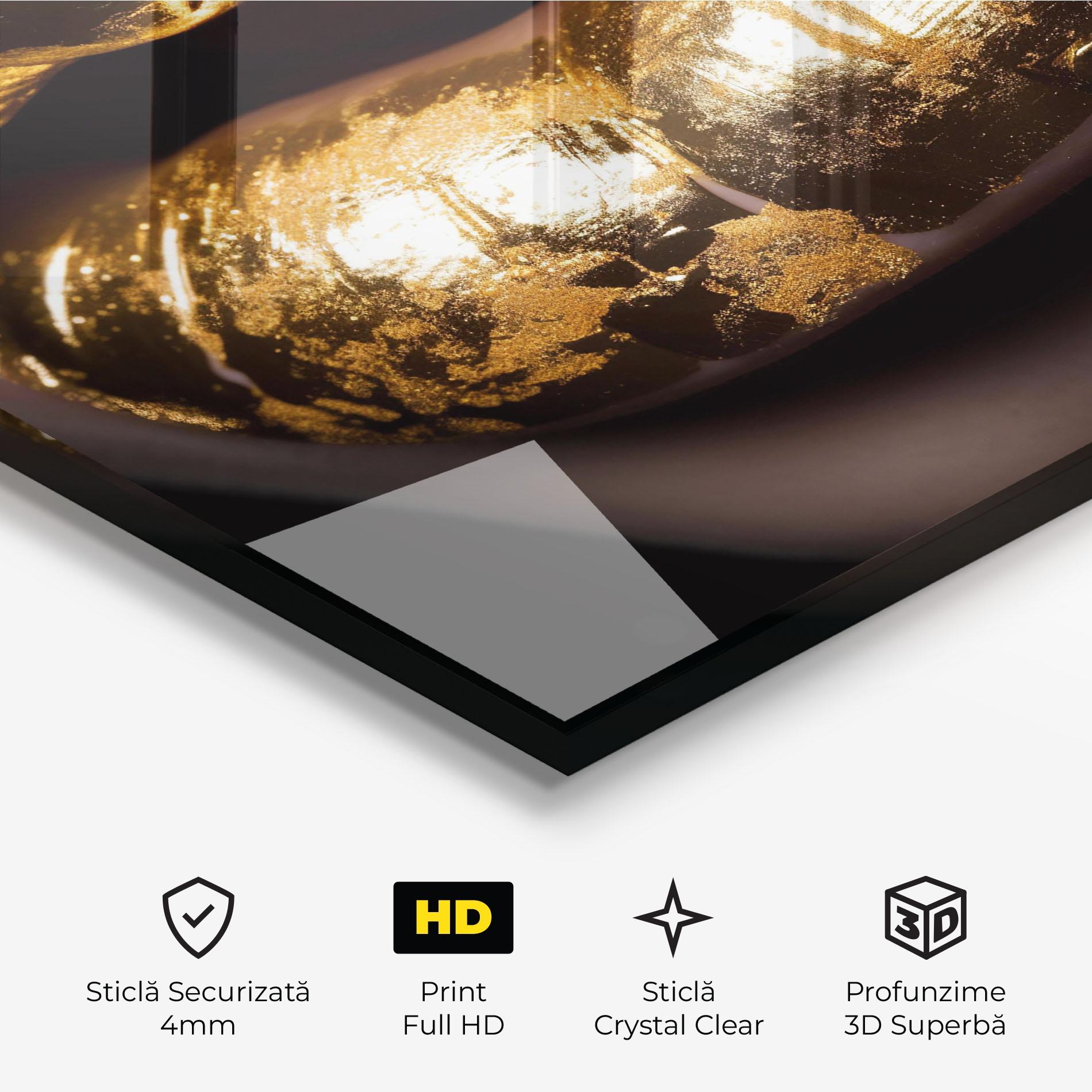Tablou Sticla Big Gold Lips mockup 3