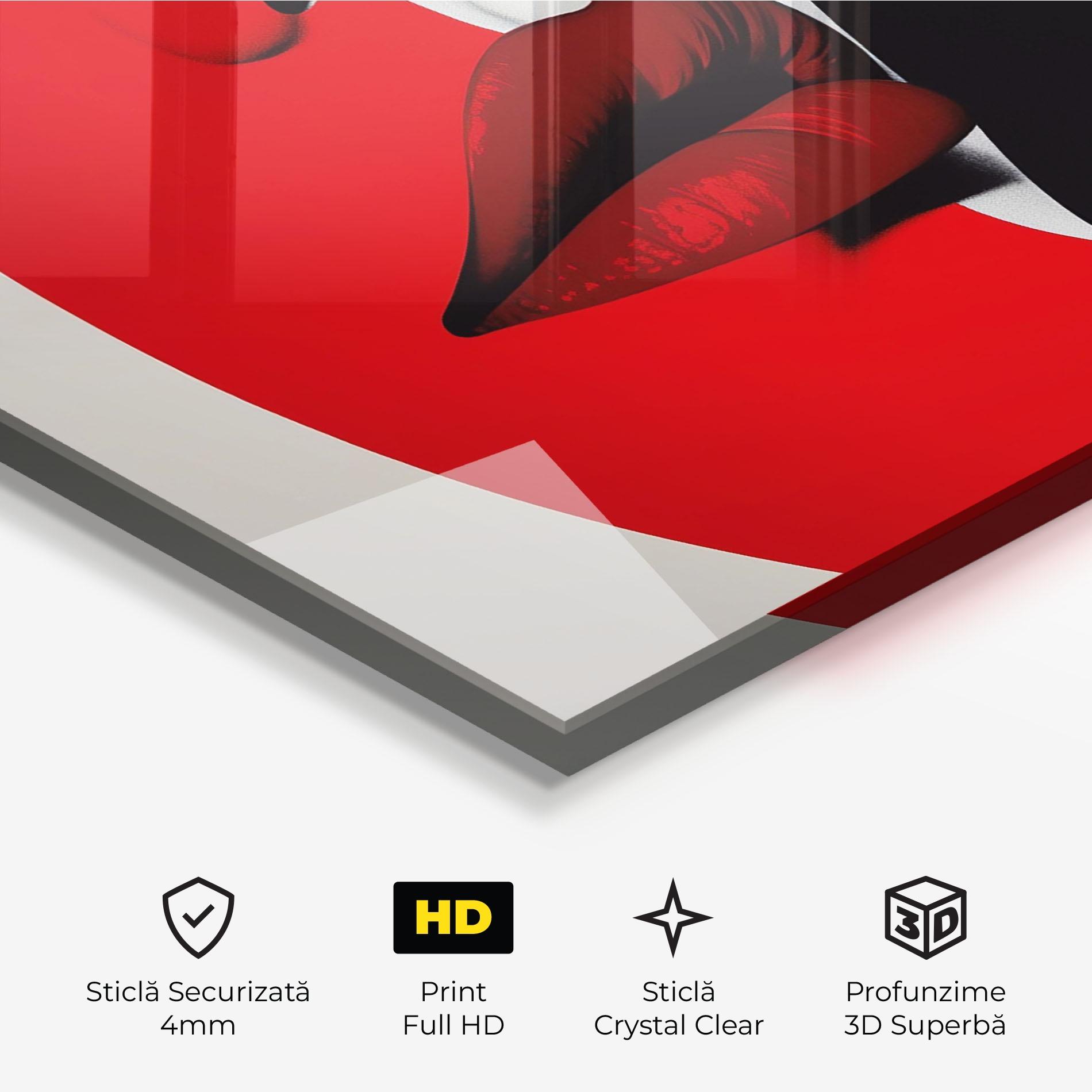 Tablou Sticla Dark Red Lips mockup 3