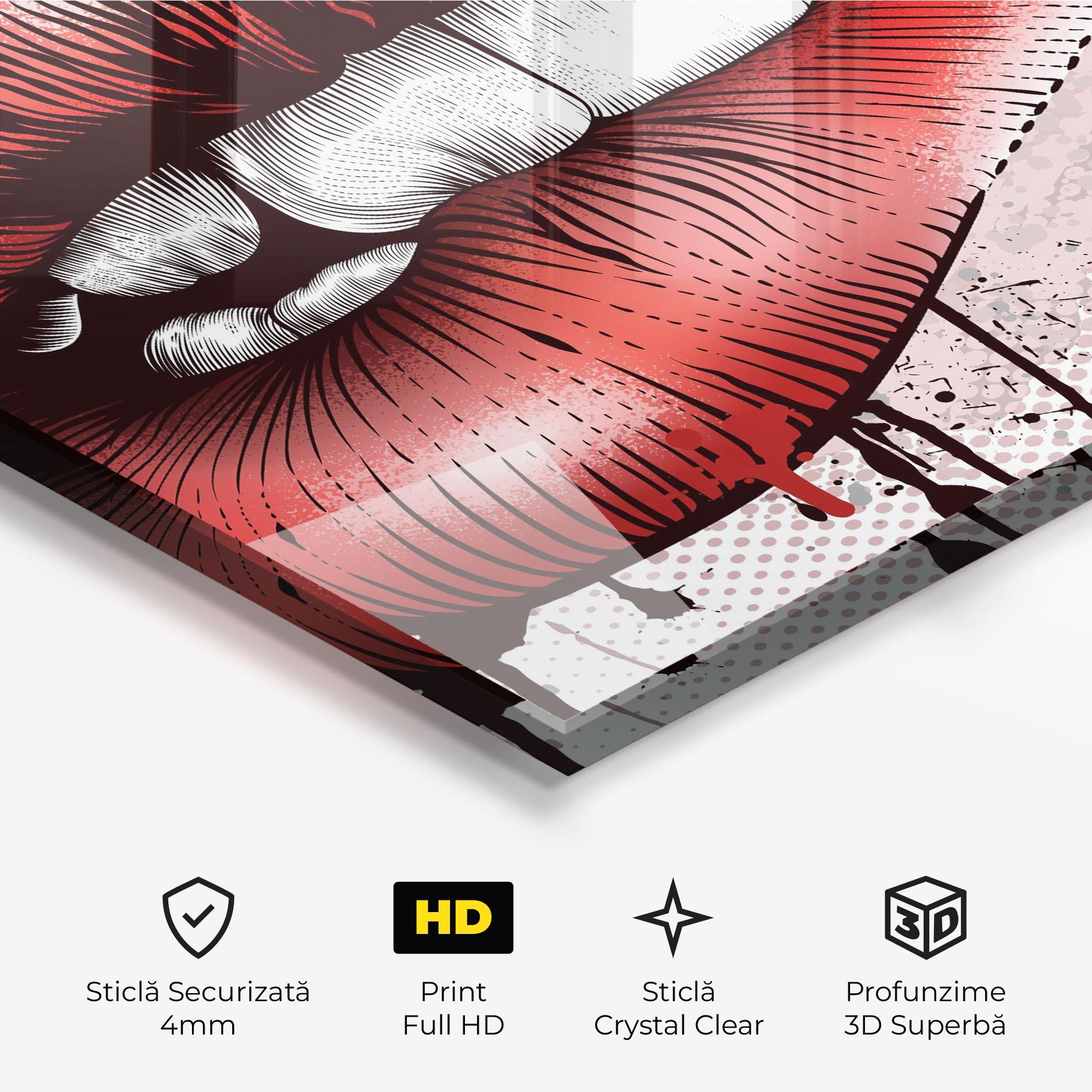 Tablou Sticla Lips Pop Artistic mockup 3