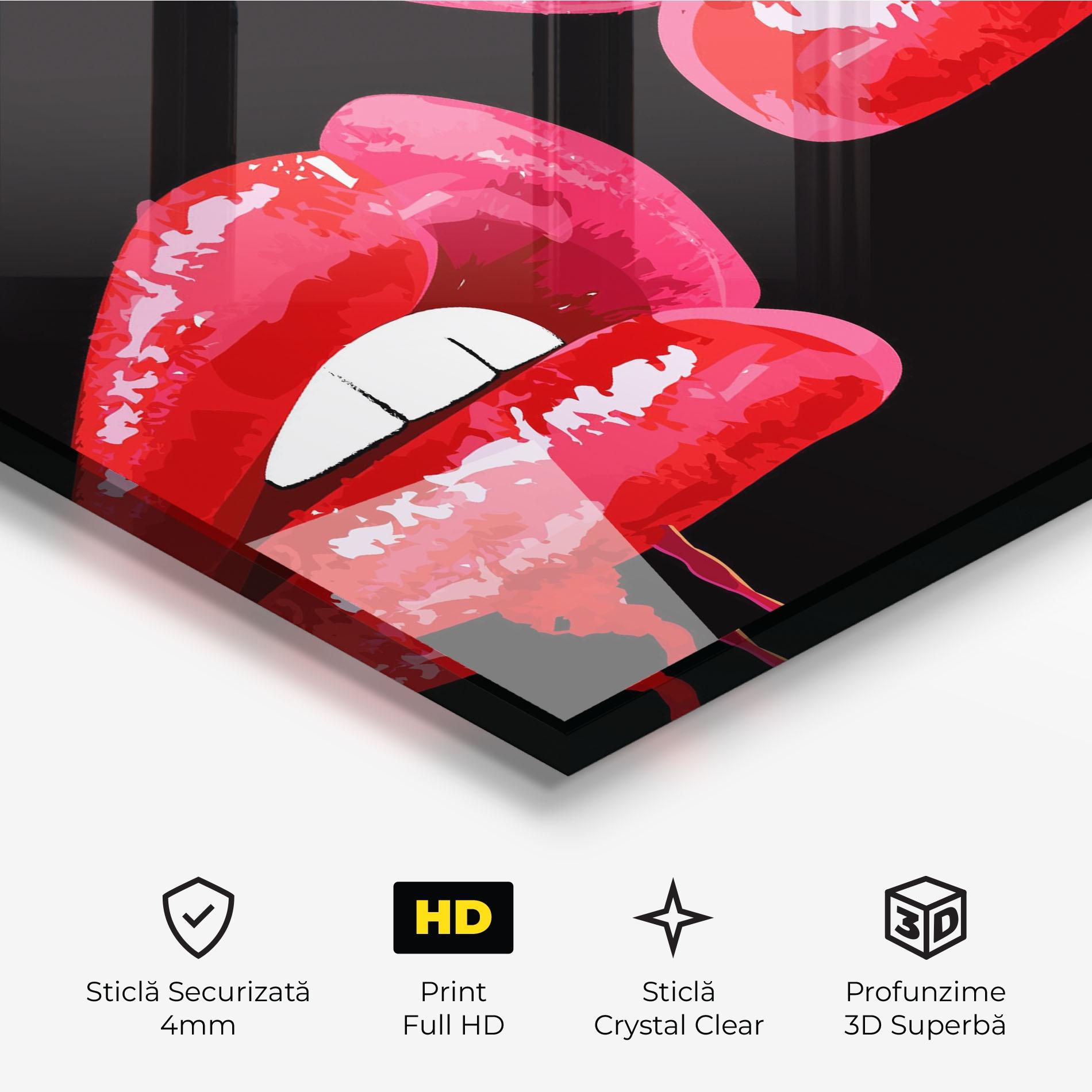 Tablou Sticla Lips Talking mockup 3