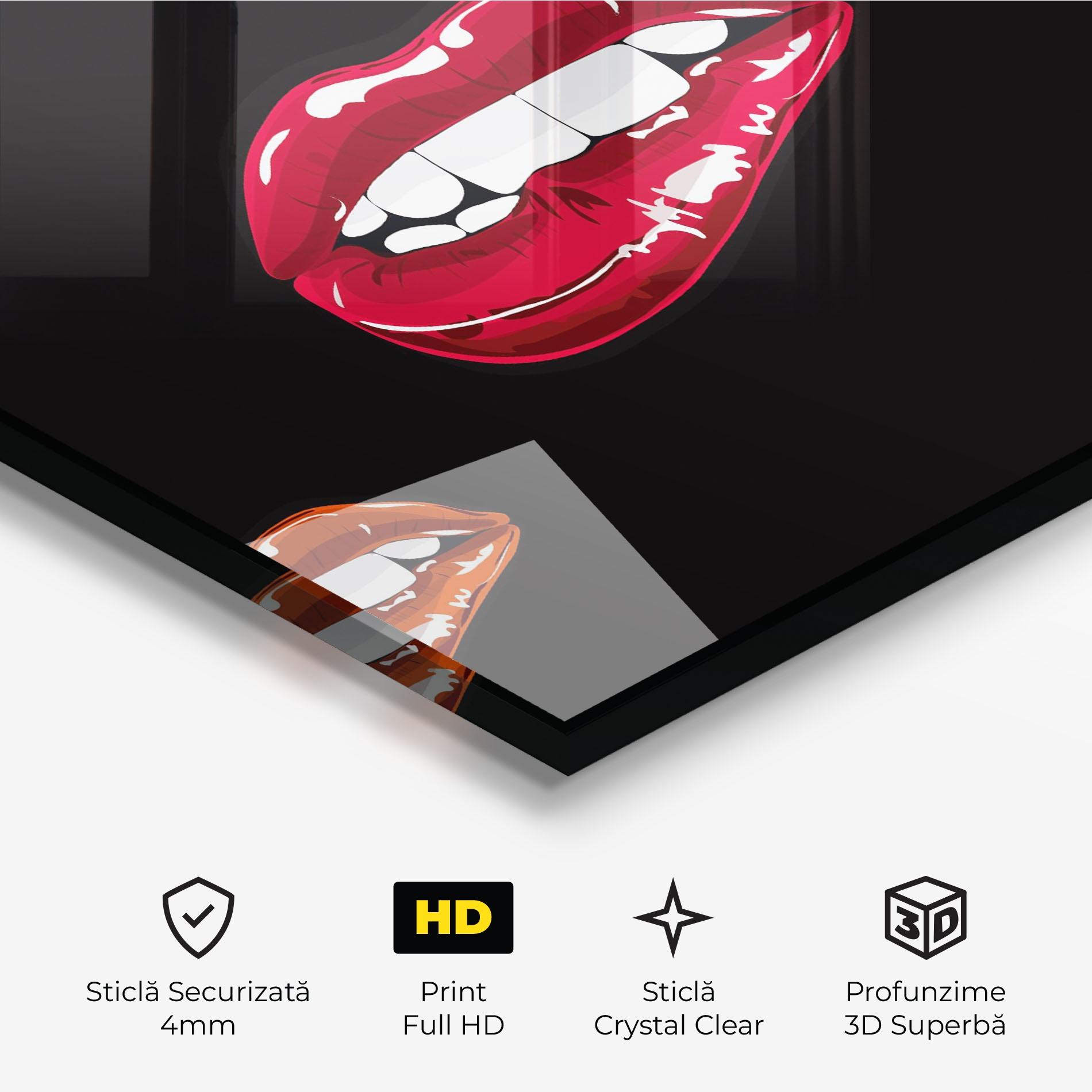 Tablou Sticla Mix Color Lips mockup 3