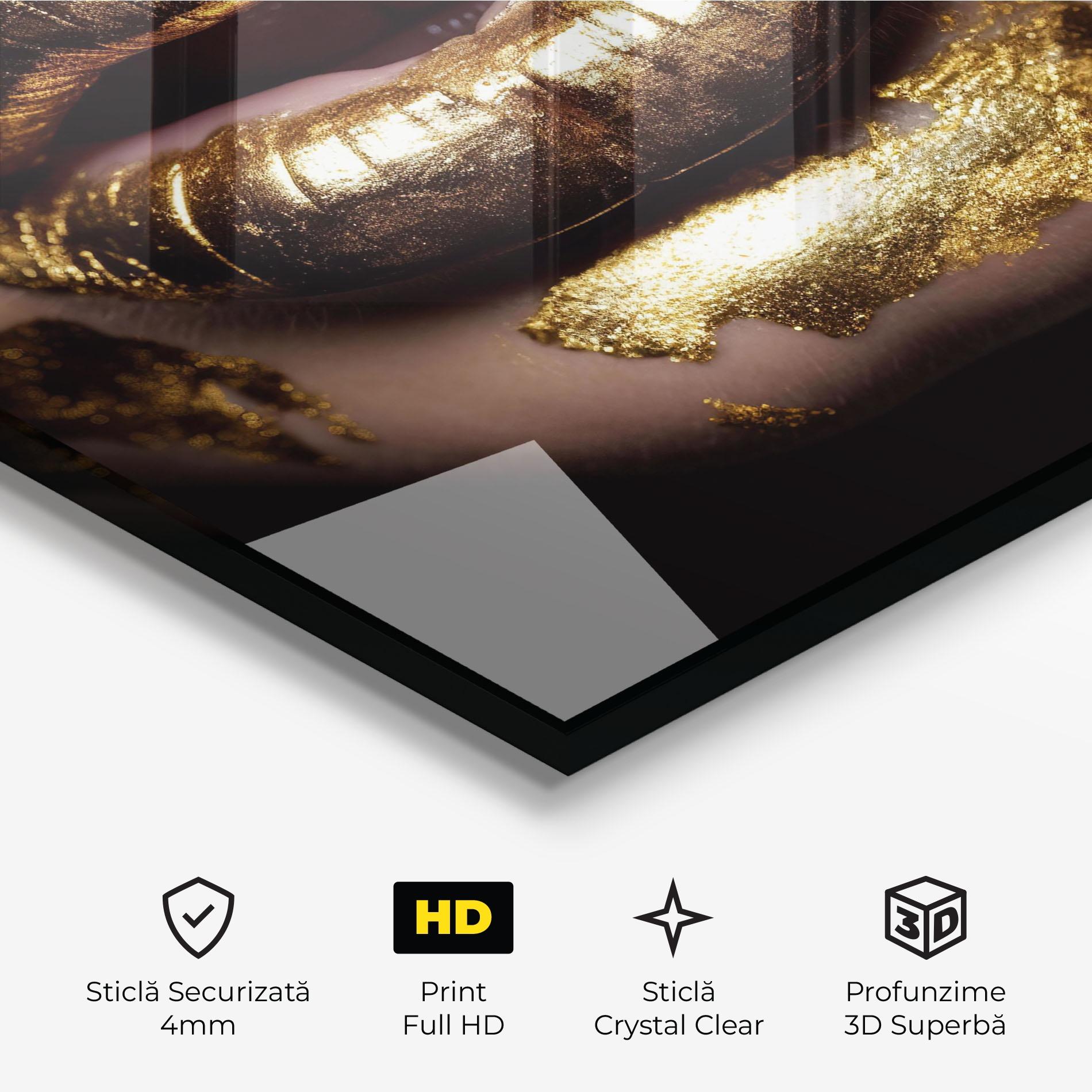 Tablou Sticla Open Golden Lips mockup 3