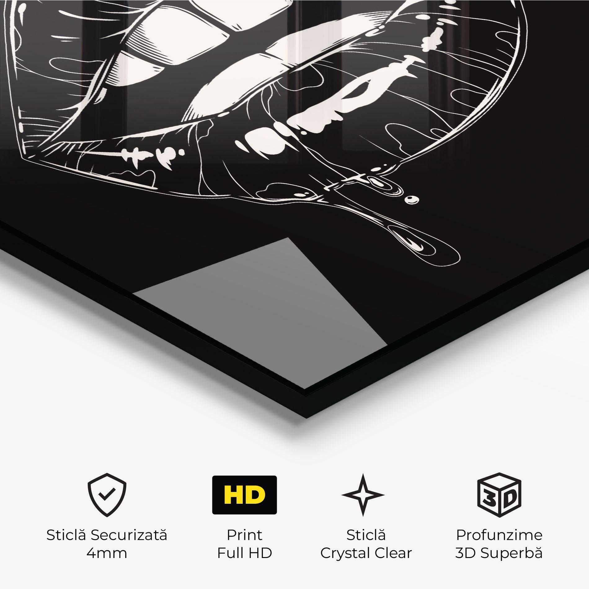 Tablou Sticla Open Lips On Black mockup 3