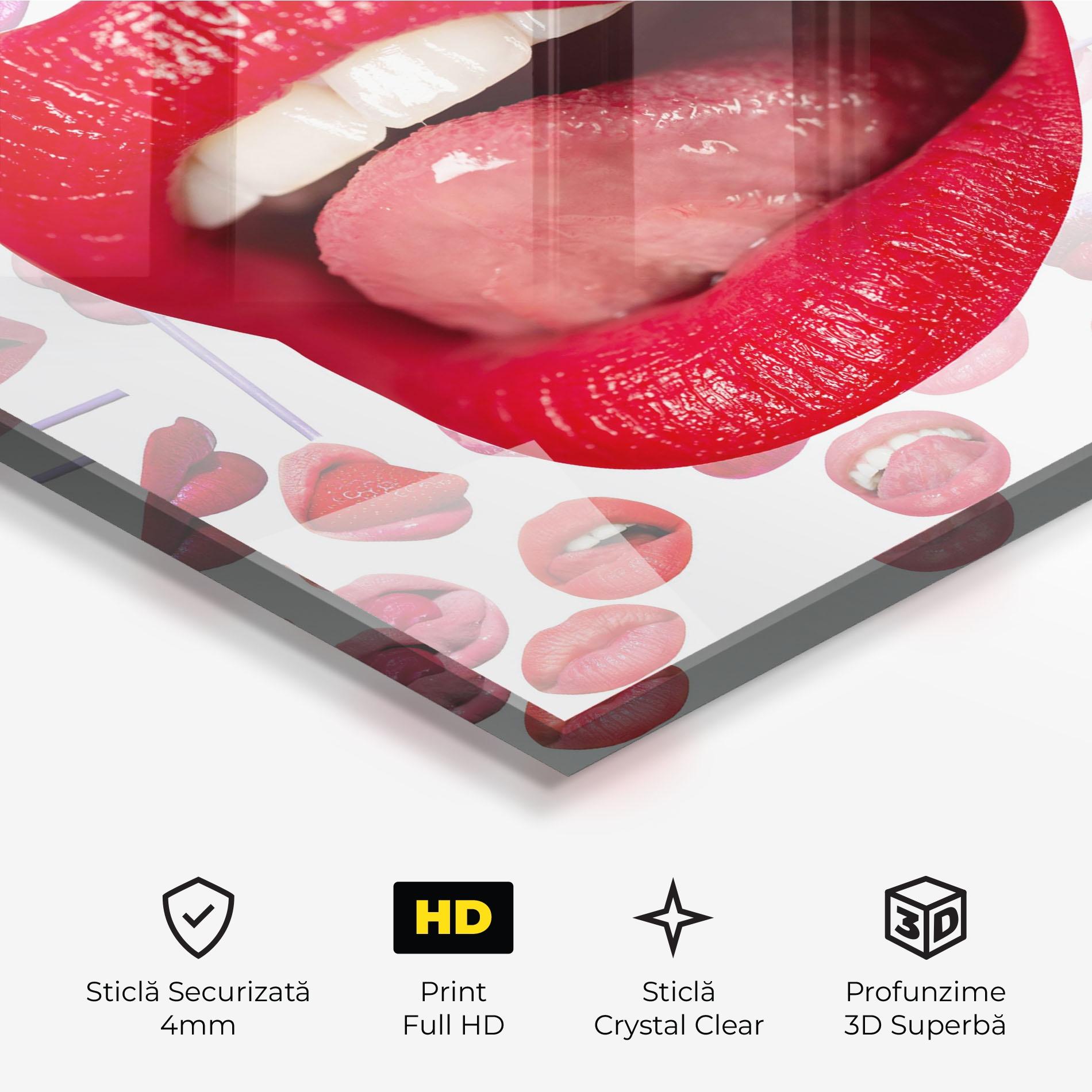 Tablou Sticla Sexy Tongue Licking mockup 3