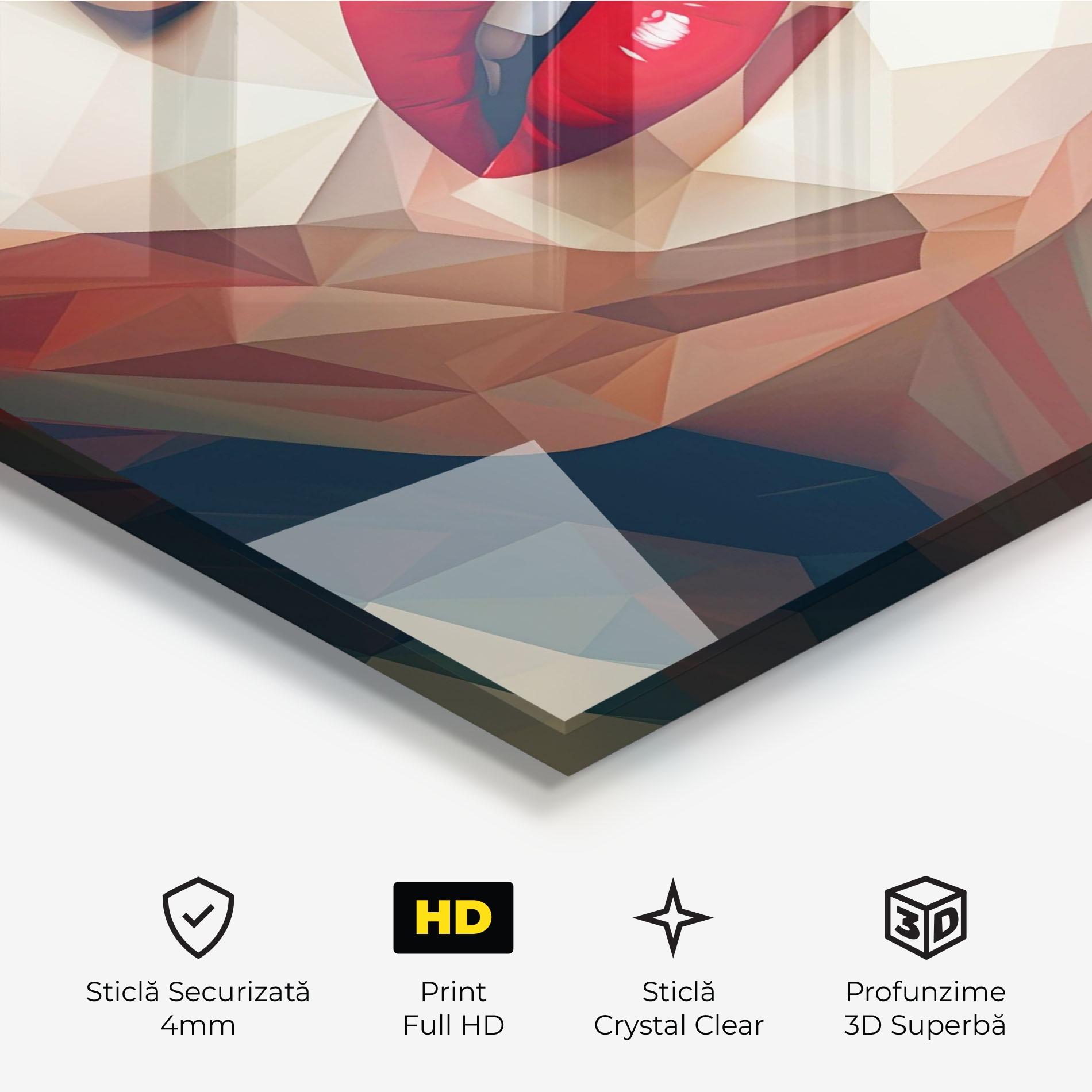 Tablou Sticla Triangular Lips mockup 3