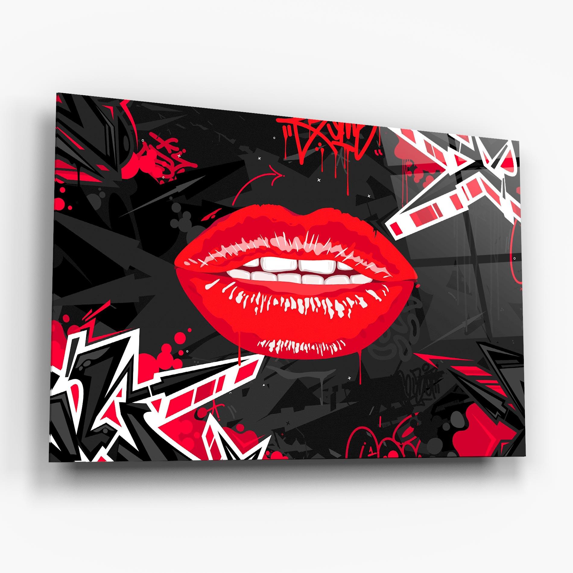 Tablou Sticla Lips Graff mockup 6