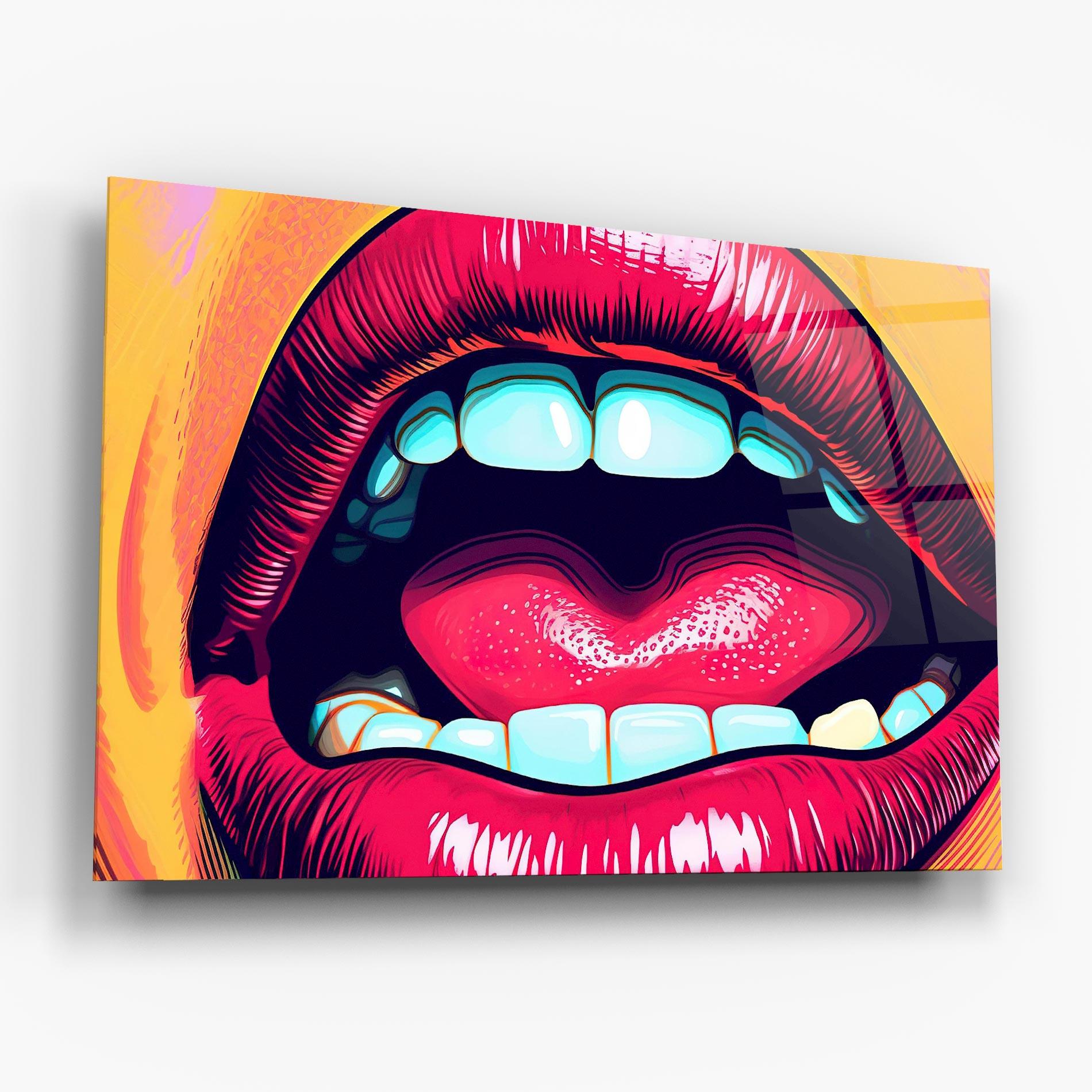 Tablou Sticla Lips Pop Art mockup 6